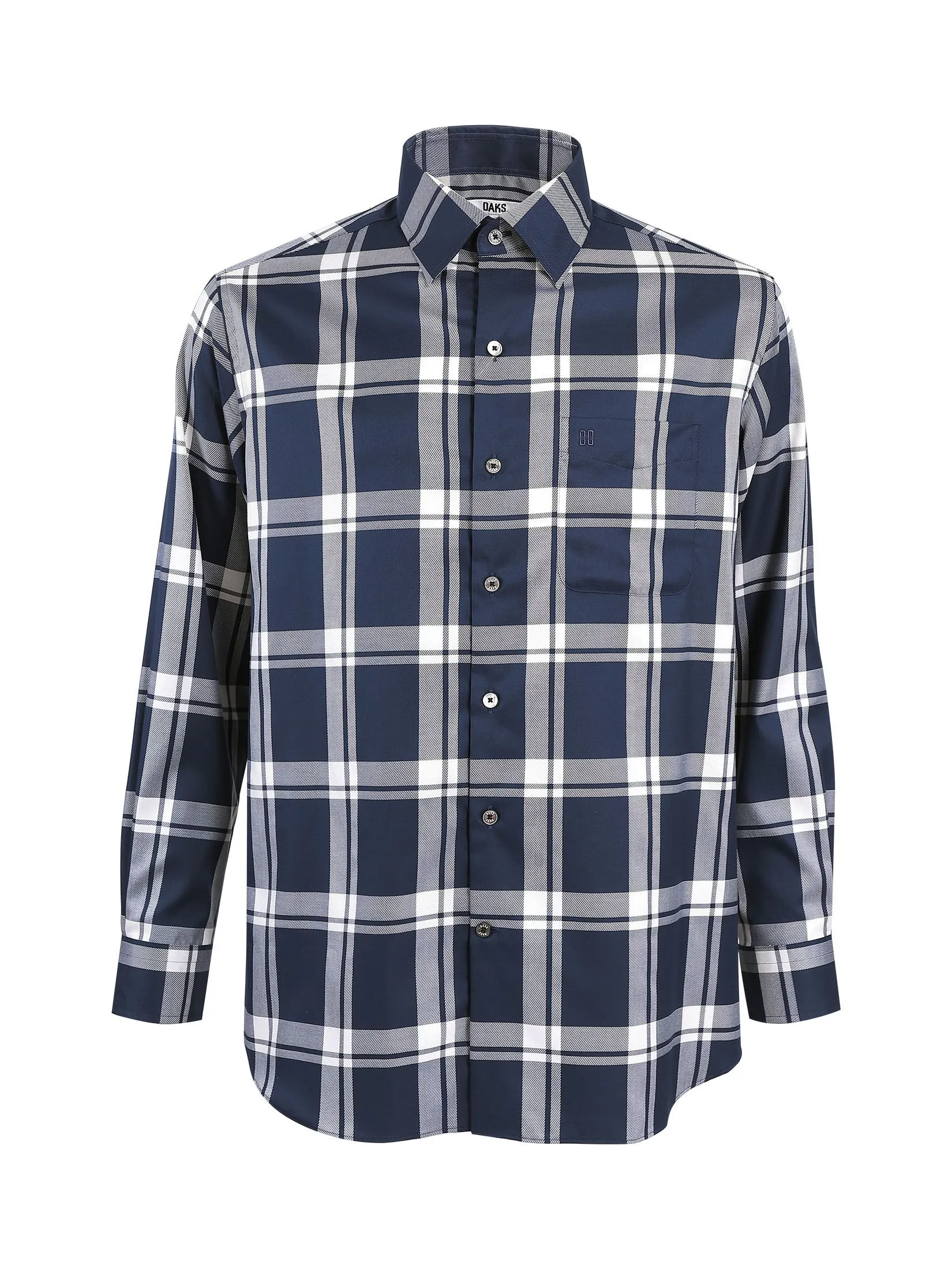 DAKS Men Long Sleeve Shirt Regular Fit Navy DAKS Men Long Sleeve Shirt Regular Fit Navy