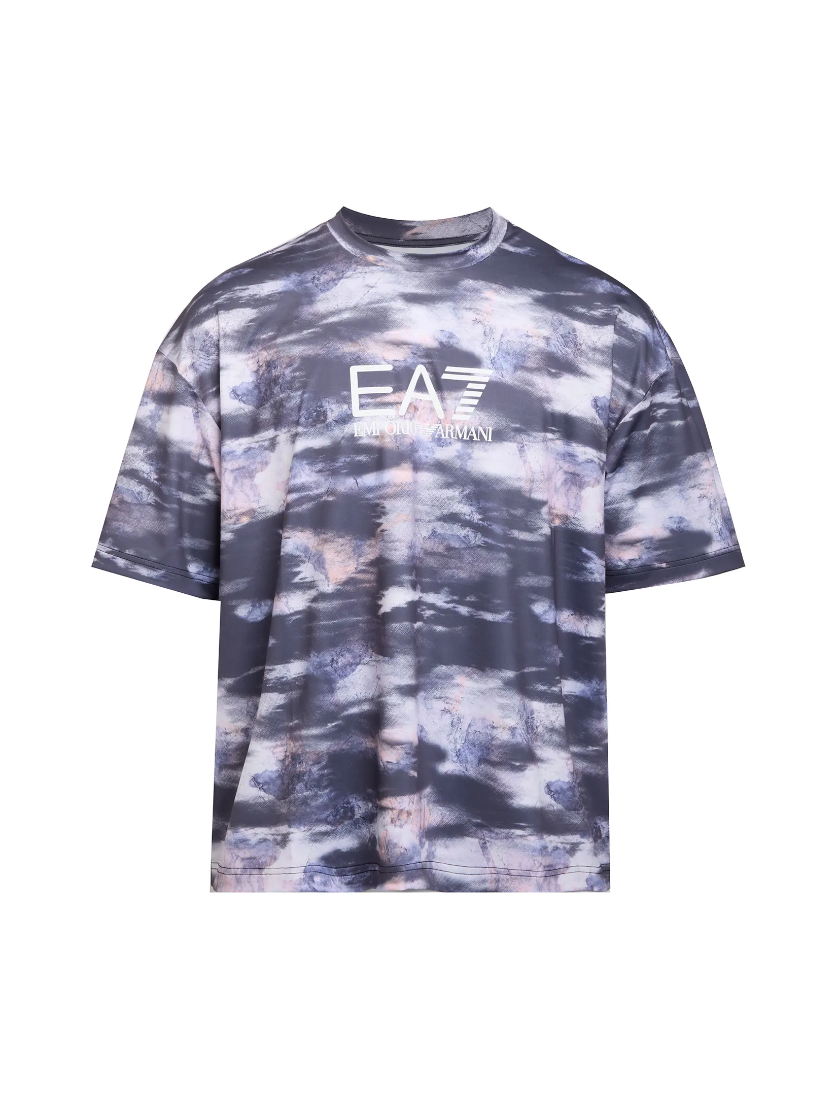 EA7 Men T-Shirt Short Sleeves SS25 Fancy Black Multicolor EA7 Men T-Shirt Short Sleeves SS25 Fancy Black Multicolor