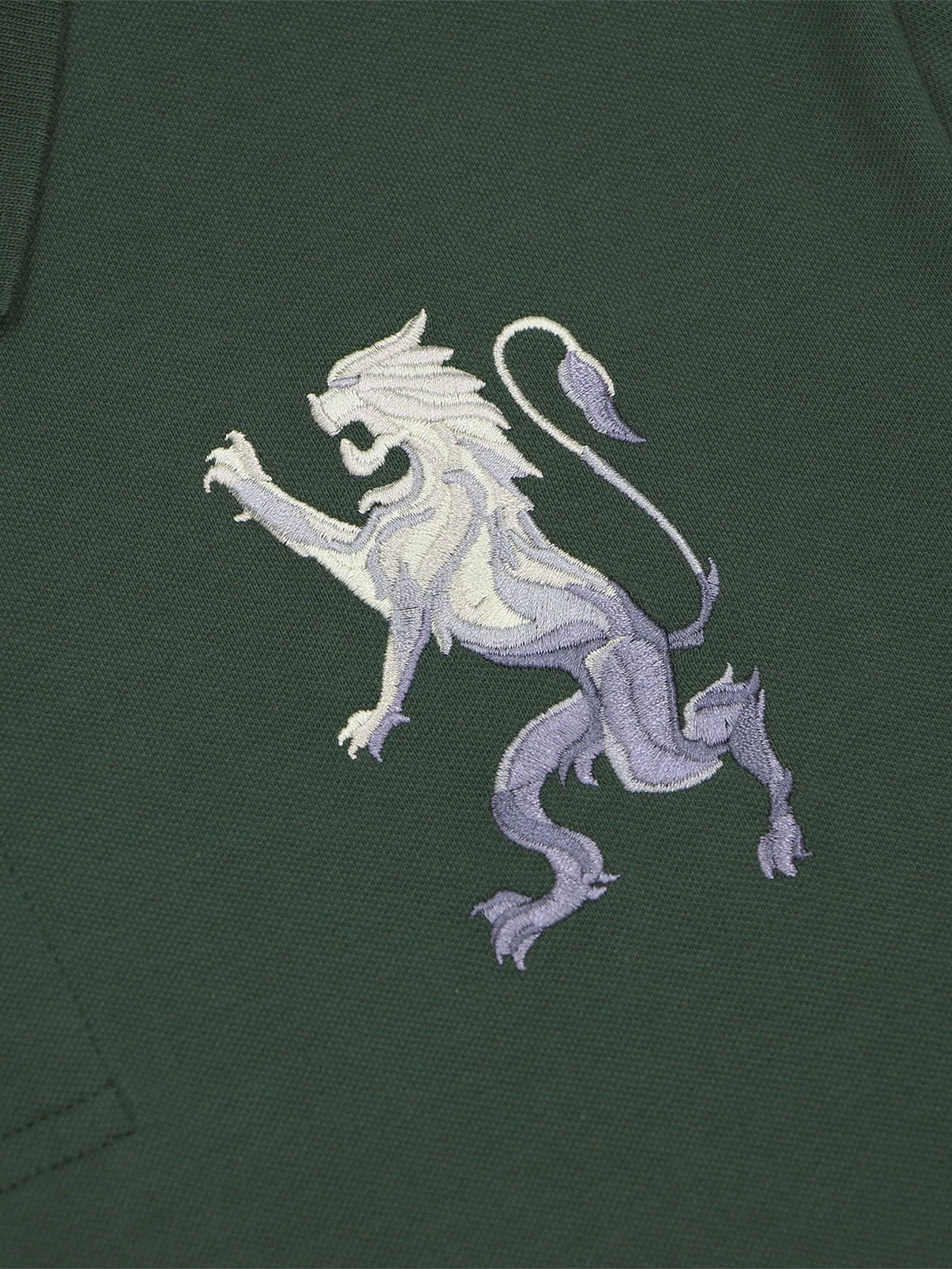 GIORDANO Men's Lycra Pique Embroidery Polo (3D Lion) Sycamore Green GIORDANO Men's Lycra Pique Embroidery Polo (3D Lion) Sycamore Green