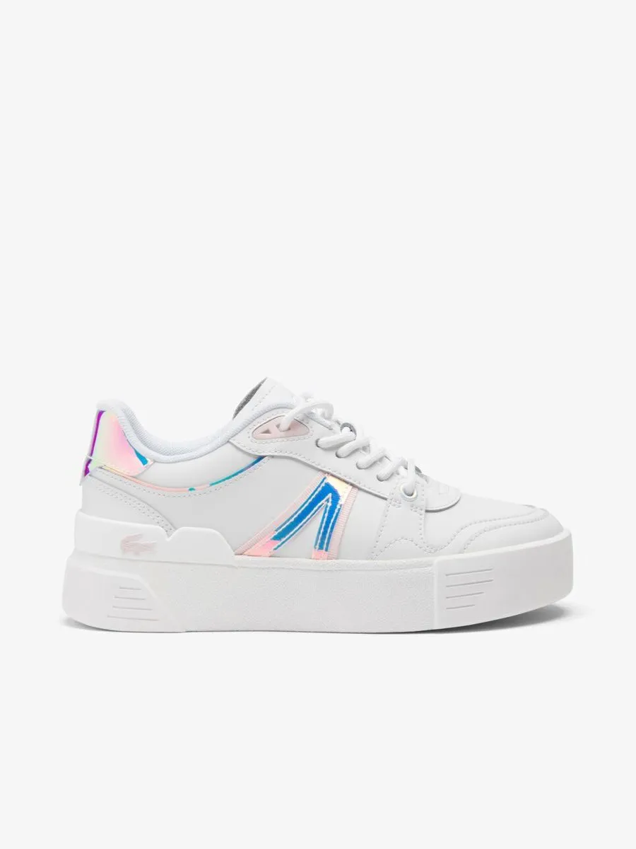 LACOSTE White Women’s L002 Evo Holographic Leather Trainers LACOSTE White Women’s L002 Evo Holographic Leather Trainers