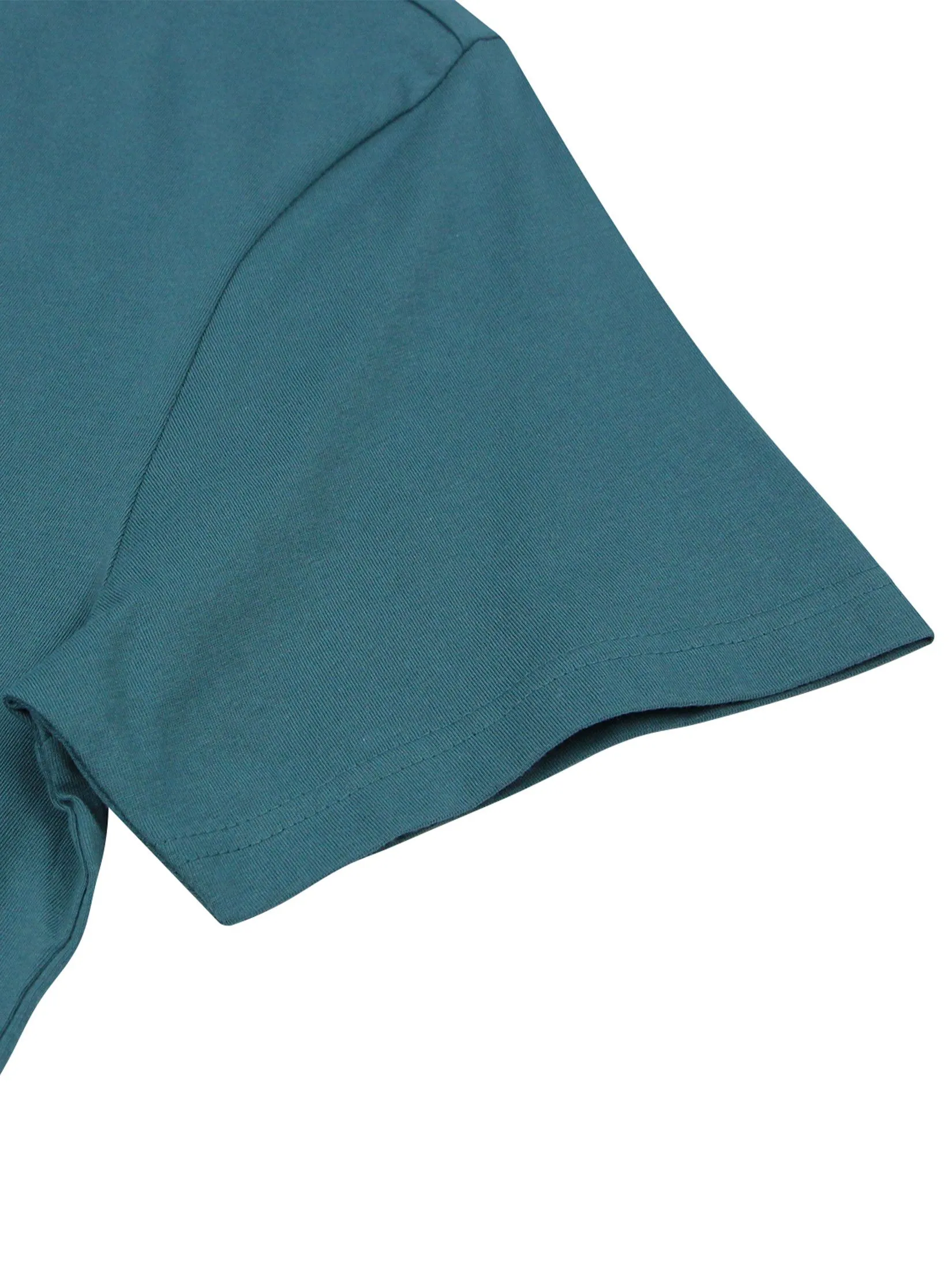 GIORDANO Men's Slim Cotton Embroidery Tee (Classic Man) Deep Emerald green GIORDANO Men's Slim Cotton Embroidery Tee (Classic Man) Deep Emerald green