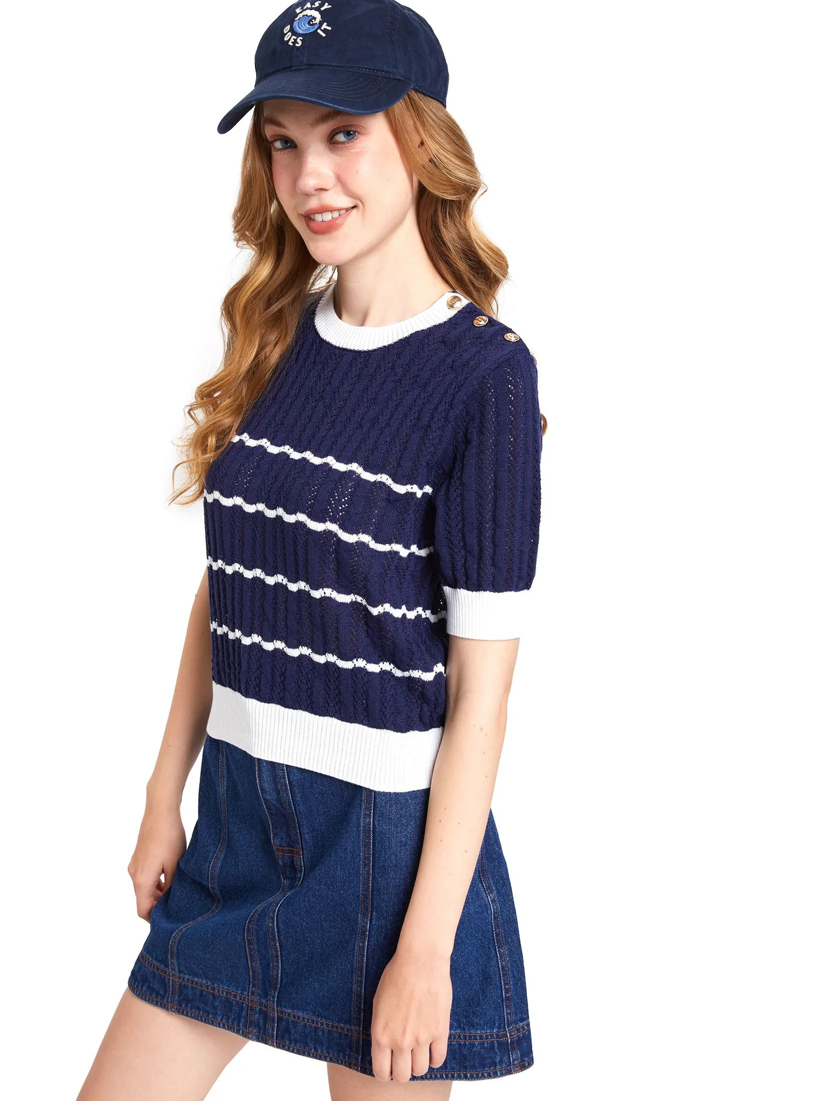 DEFRY 01 Women Sweater Short Sleeves 2503EASW032 DEFRY 01 Women Sweater Short Sleeves 2503EASW032