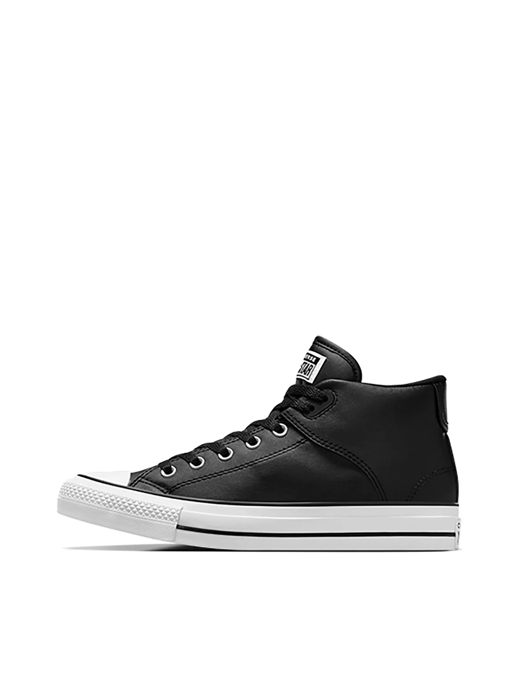 CONVERSE Men Sneakers CTAS Tremont Street Seasonal Color Leather Mid Black/White/Black CONVERSE Men Sneakers CTAS Tremont Street Seasonal Color Leather Mid Black/White/Black