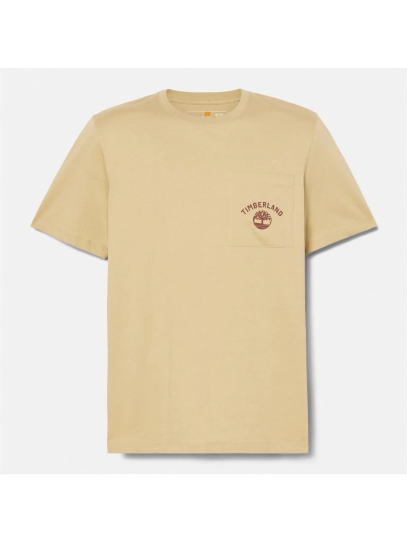 TIMBERLAND Men’s Chest Pocket Short Sleeve T-Shirt Cream TIMBERLAND Men’s Chest Pocket Short Sleeve T-Shirt Cream