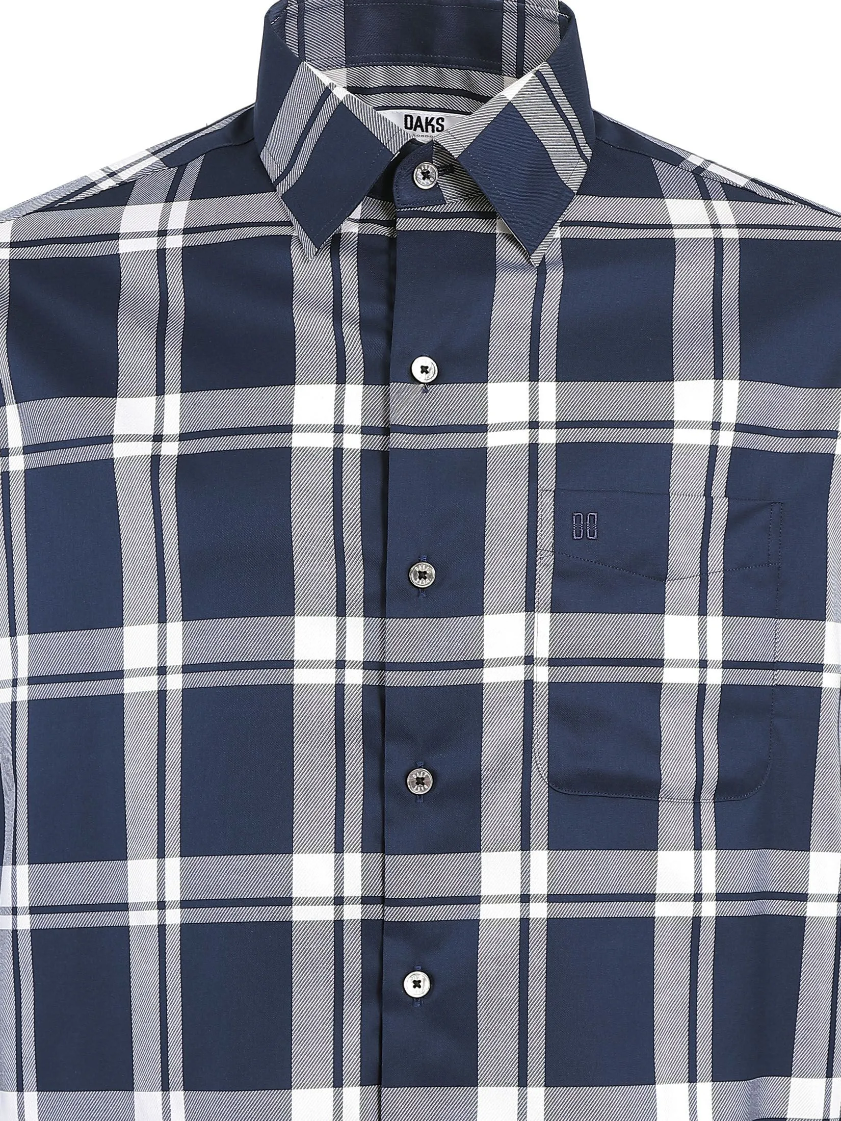 DAKS Men Long Sleeve Shirt Regular Fit Navy DAKS Men Long Sleeve Shirt Regular Fit Navy
