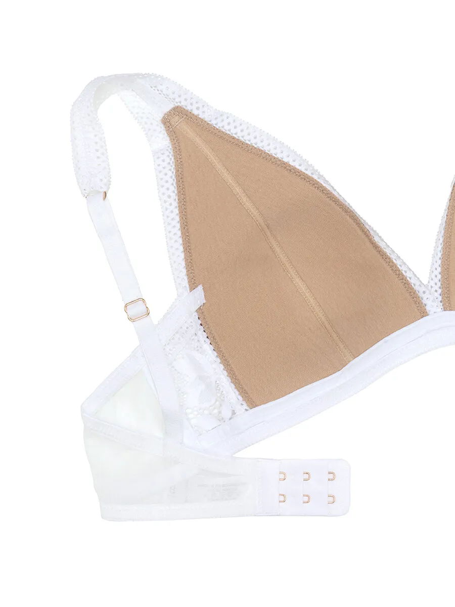 SABINA Bra Wireless Woman Basic Lace A/W 24 - Cream SABINA Bra Wireless Woman Basic Lace A/W 24 - Cream
