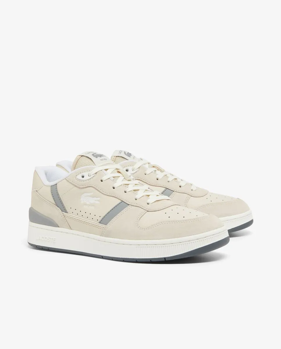LACOSTE Men’s T-Clip Set Suede Sneakers White LACOSTE Men’s T-Clip Set Suede Sneakers White