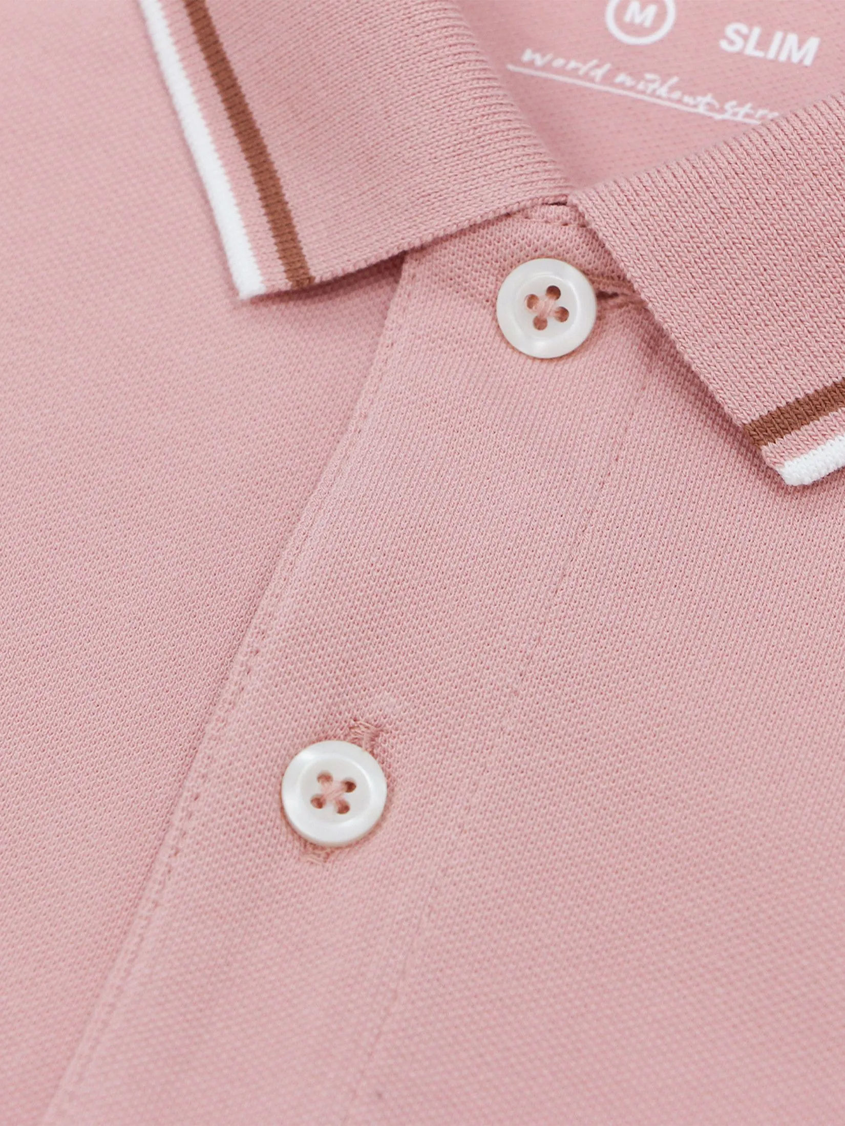 GIORDANO Men's Slim Cotton Lycra Polo Rose tan GIORDANO Men's Slim Cotton Lycra Polo Rose tan