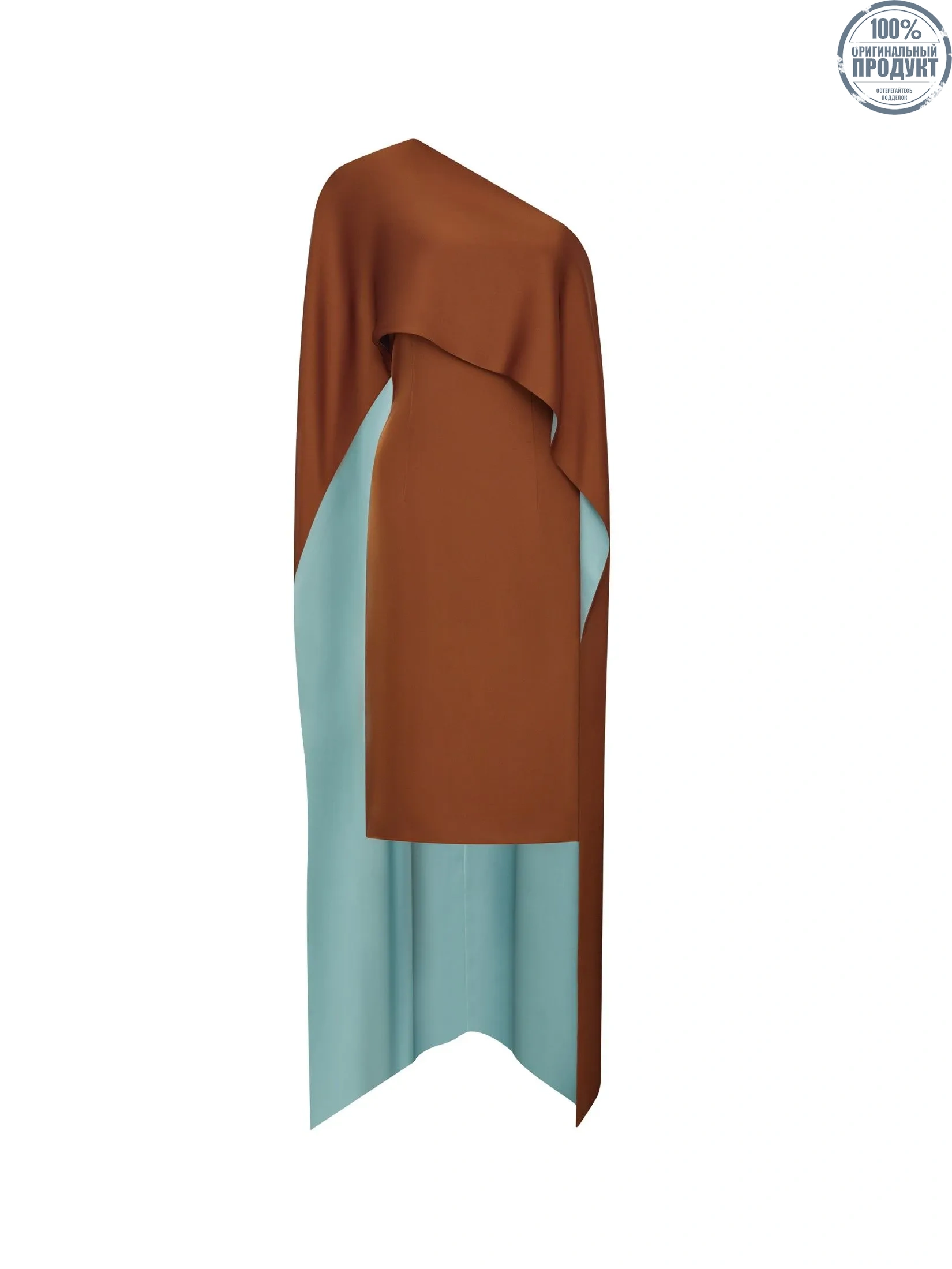 ASAVA ( AW24 ) Isha One-Shoulder Cape Women Dress Brown ASAVA ( AW24 ) Isha One-Shoulder Cape Women Dress Brown