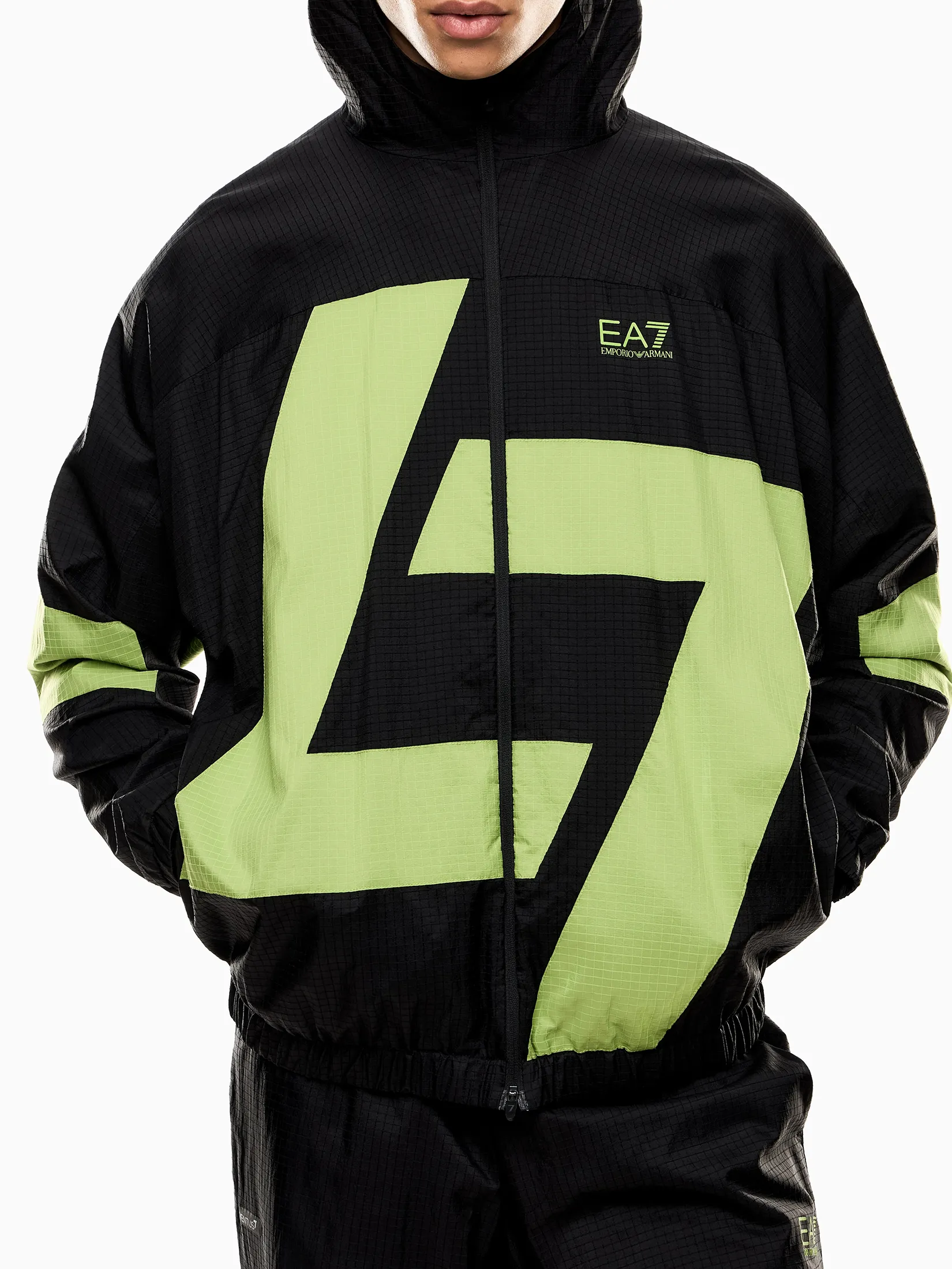 EA7 Men Tracksuit Set with Logo FW25 MC167 Black/Macaw Green EA7 Men Tracksuit Set with Logo FW25 MC167 Black/Macaw Green