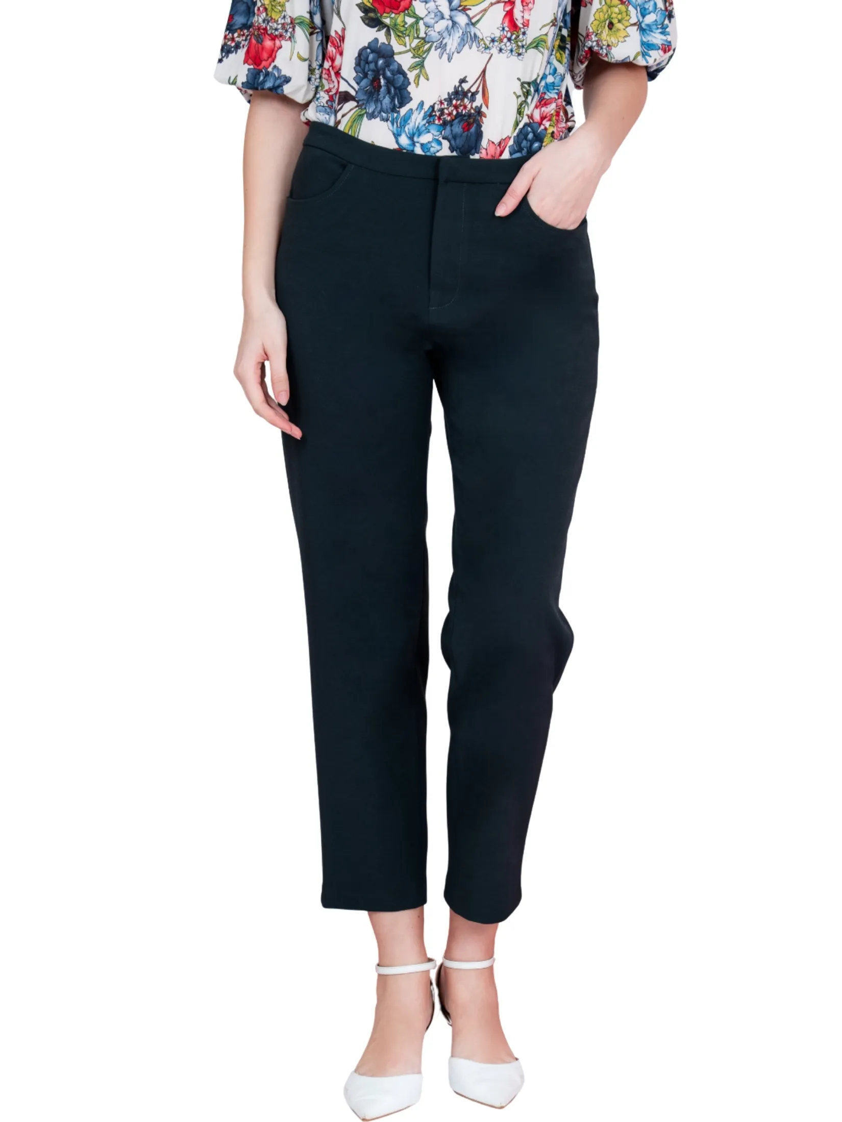 MIKIKO Women Pants Trousers Suiting Spendex Green MIKIKO Women Pants Trousers Suiting Spendex Green