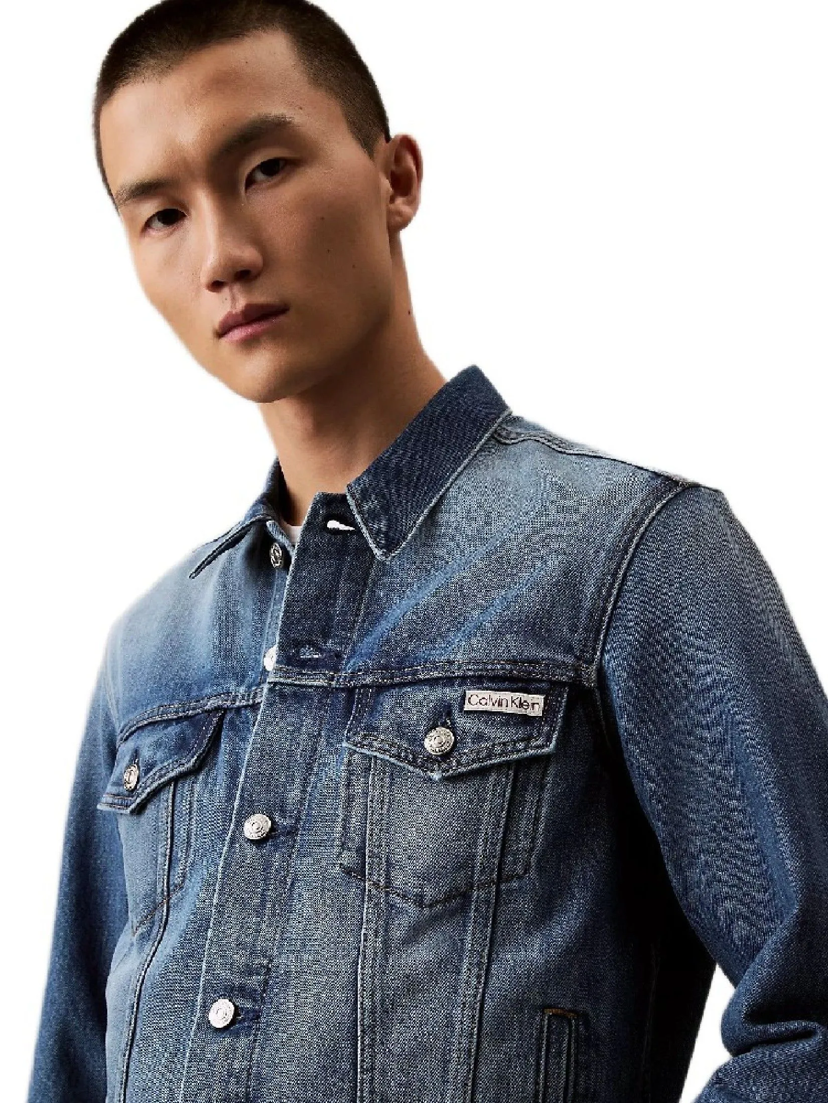 CALVIN KLEIN Men's Classic Denim COOLMAX® Trucker Jacket Blue CALVIN KLEIN Men's Classic Denim COOLMAX® Trucker Jacket Blue