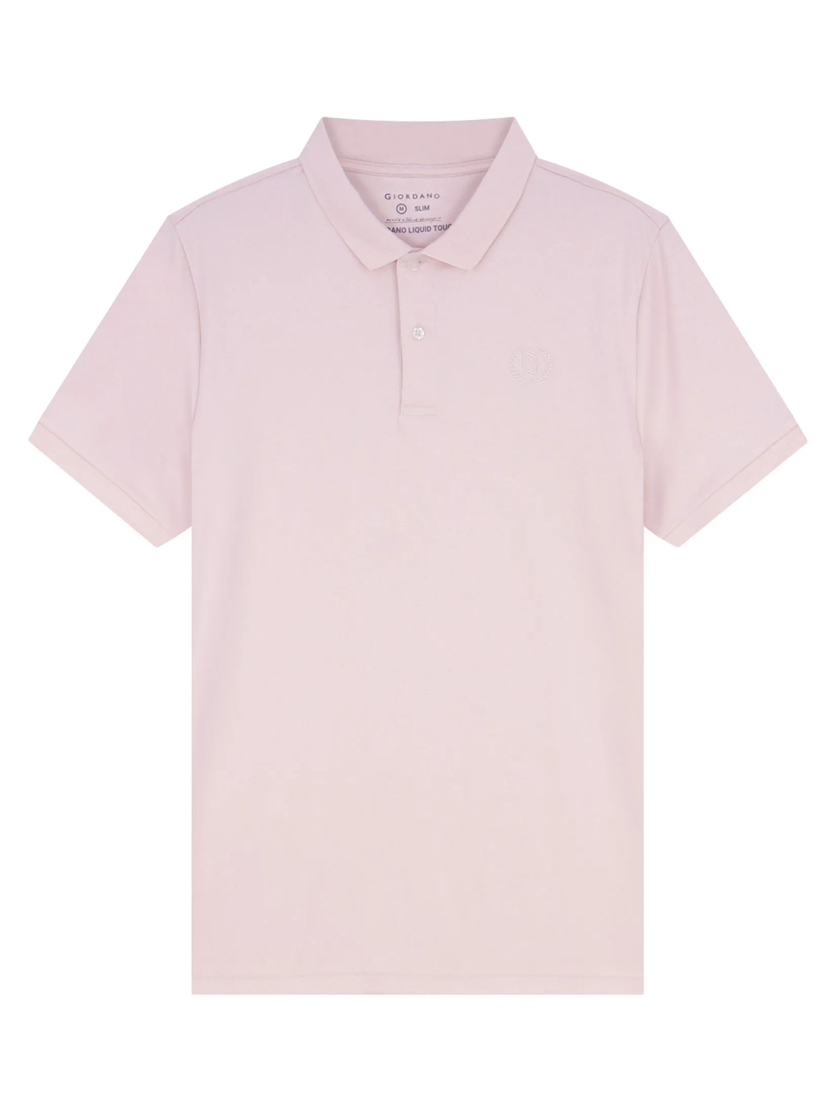 GIORDANO Men's Slim Interlock Polo (Liquid Touch) Pearl amethyst pink GIORDANO Men's Slim Interlock Polo (Liquid Touch) Pearl amethyst pink