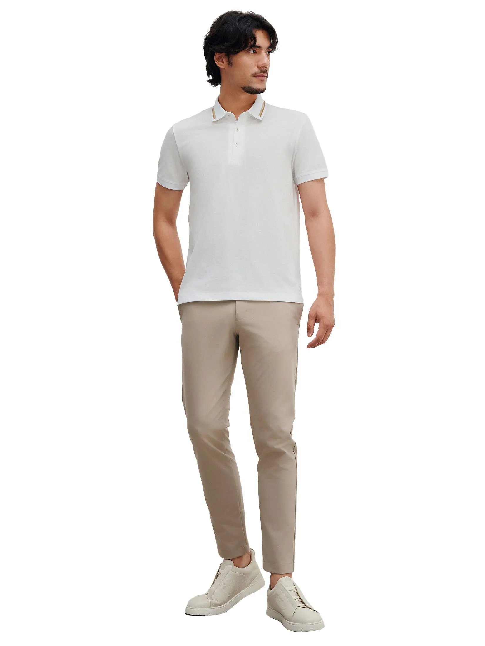 G2000 Men Clothing Super Light Mercerized Cotton  Pique Polo  Smart Fit - White G2000 Men Clothing Super Light Mercerized Cotton  Pique Polo  Smart Fit - White