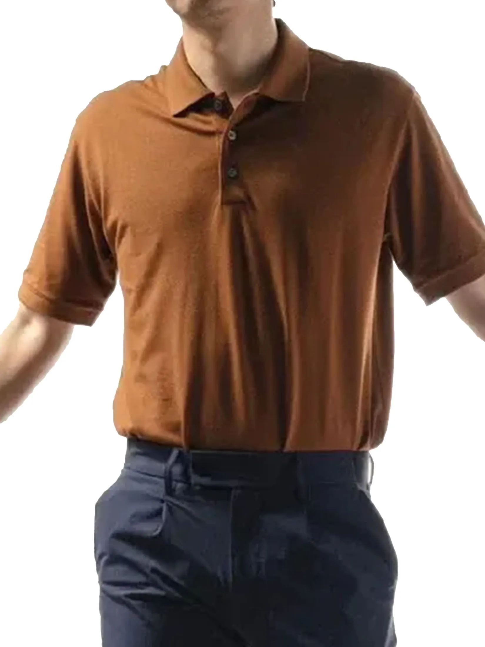 Era-won Men's Polo Slim Fit Brown Era-won Men's Polo Slim Fit Brown