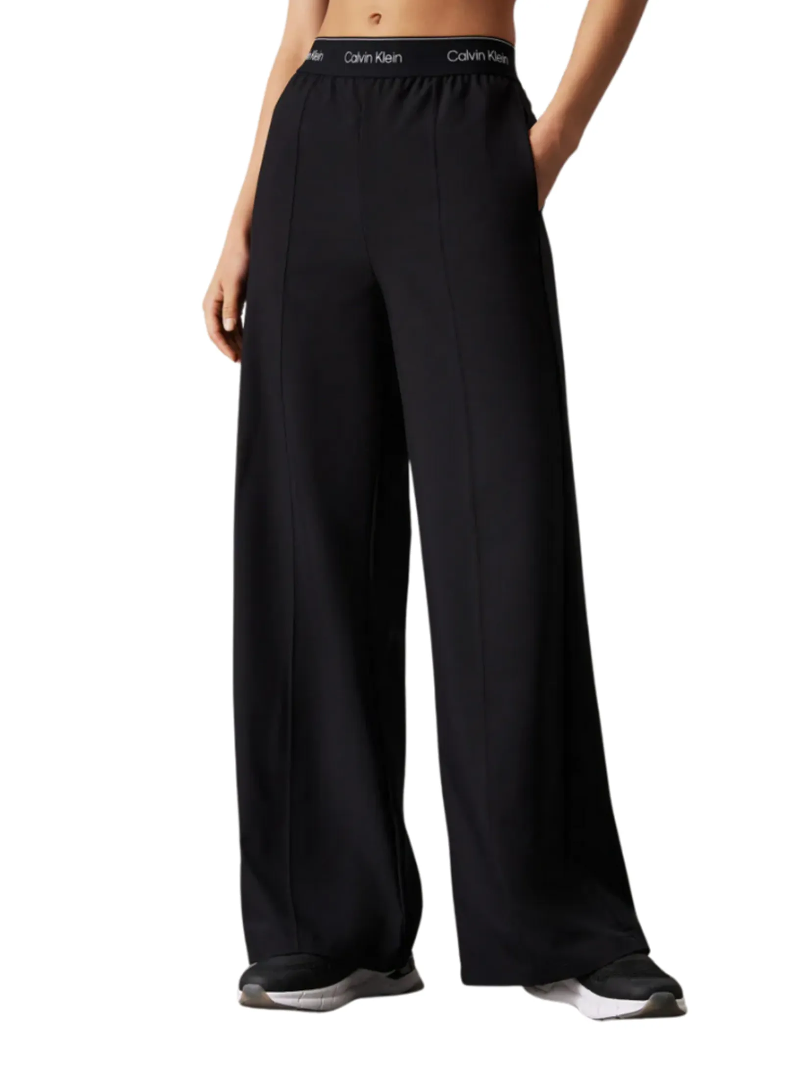 CALVIN KLEIN Women s Wide Leg Track Pant Black CALVIN KLEIN Women s Wide Leg Track Pant Black