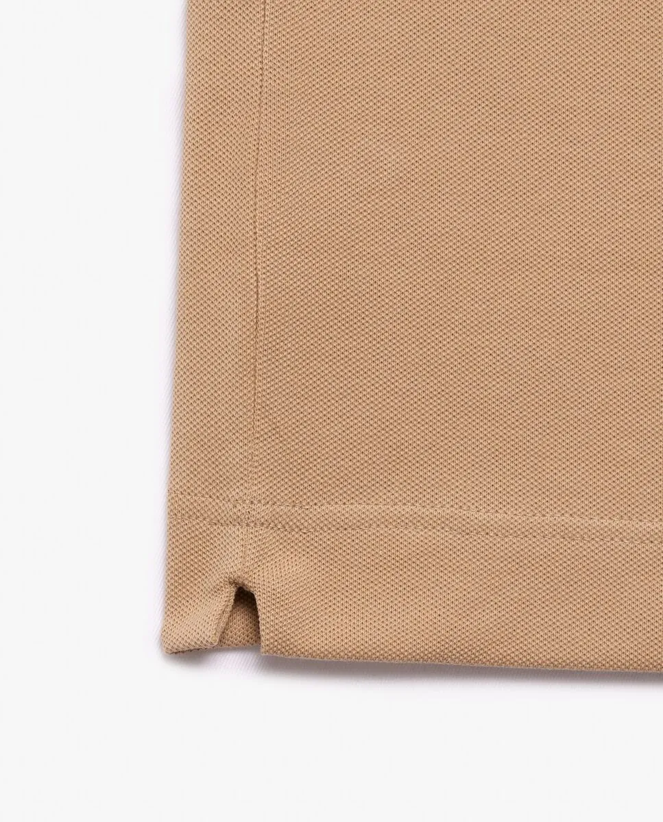 LACOSTE Regular Fit Paris Stretch Piqu  Polo Shirt Beige LACOSTE Regular Fit Paris Stretch Piqu  Polo Shirt Beige