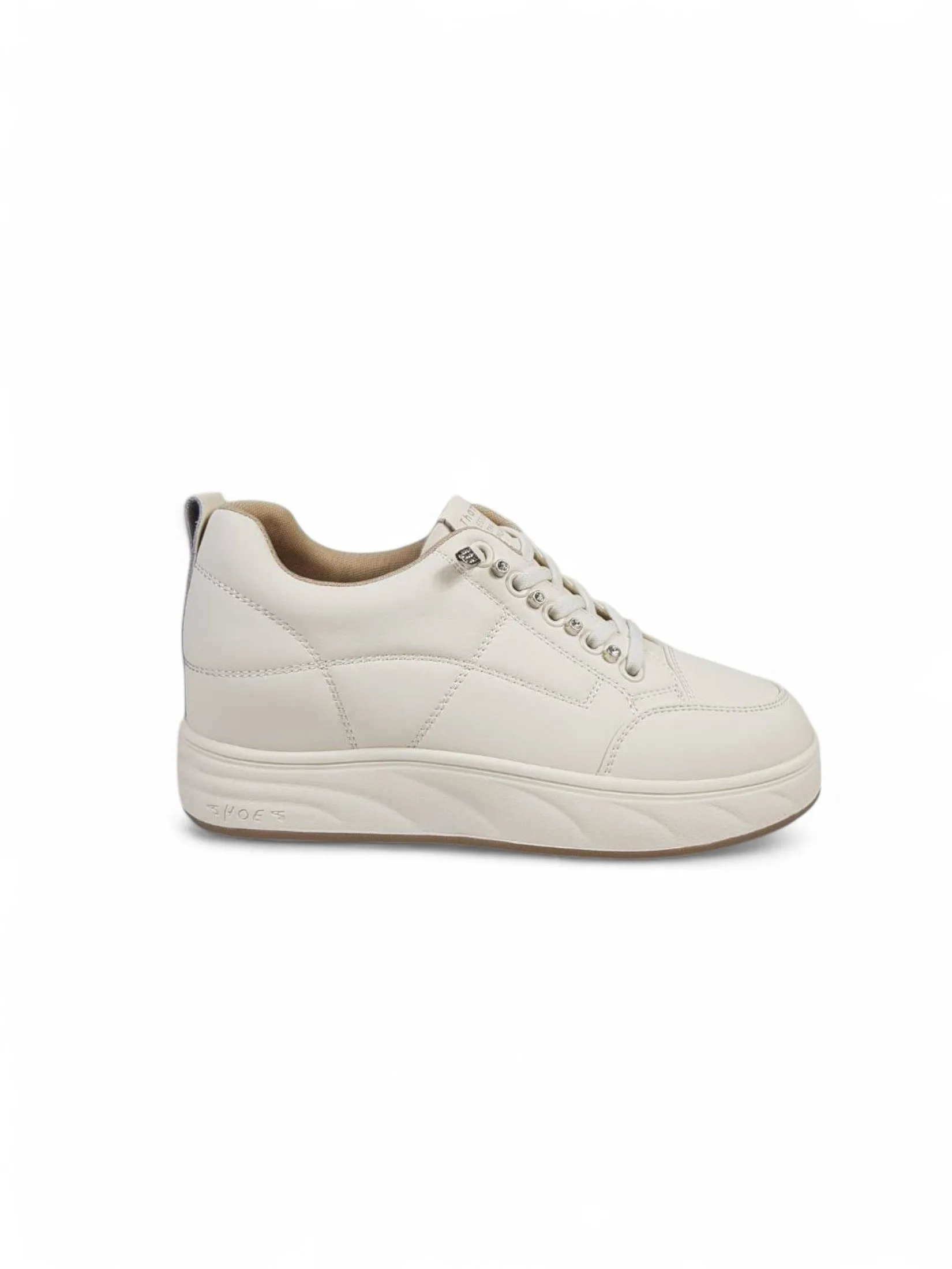 THAMES Women Sneakers Height 1.5 Inch Cream THAMES Women Sneakers Height 1.5 Inch Cream