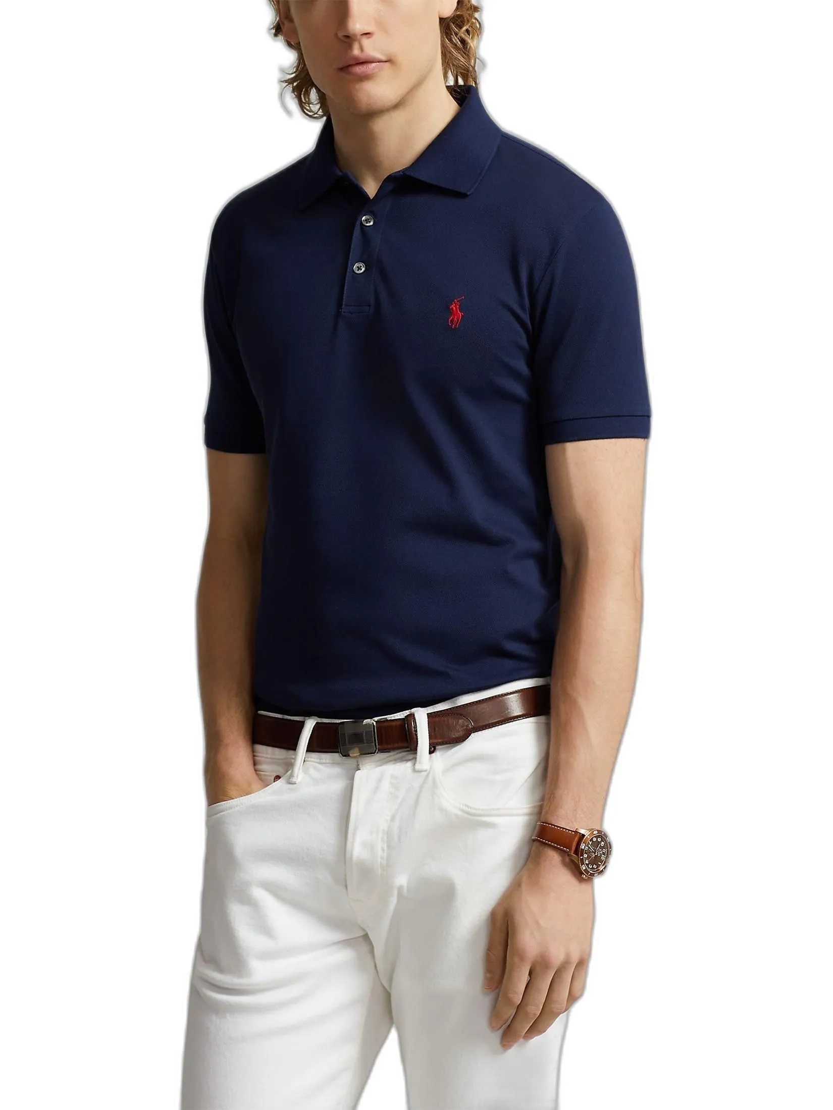 POLO RALPH LAUREN POLO-Slim Fit Stretch Mesh Polo Shirt MNPOKNI1N820481 410 NAVY-410 POLO RALPH LAUREN POLO-Slim Fit Stretch Mesh Polo Shirt MNPOKNI1N820481 410 NAVY-410
