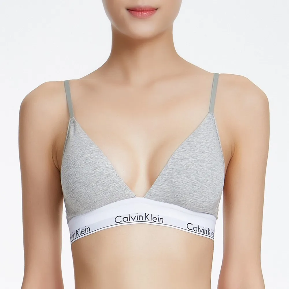 CALVIN KLEIN Women Modern Cotton Triangle Bralette Bras Grey QF5650 020 CALVIN KLEIN Women Modern Cotton Triangle Bralette Bras Grey QF5650 020