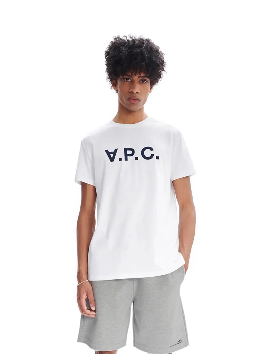 A.P.C. Men T-Shirt Short Sleeves VPC Blanc H White A.P.C. Men T-Shirt Short Sleeves VPC Blanc H White