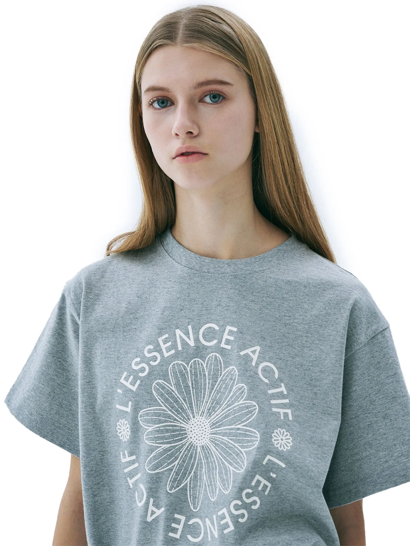 MARDI MERCREDI ACTIF T-Shirt Actif Emblem Melange Grey Ivory F MARDI MERCREDI ACTIF T-Shirt Actif Emblem Melange Grey Ivory F