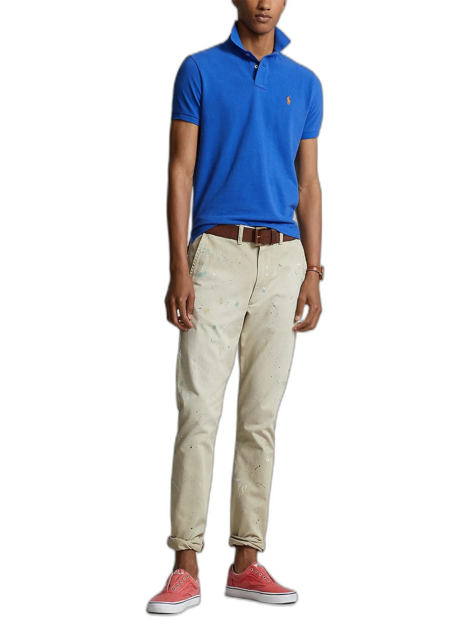 POLO RALPH LAUREN Custom Slim Fit Mesh Polo Blue MNPOKNI1N820489 POLO RALPH LAUREN Custom Slim Fit Mesh Polo Blue MNPOKNI1N820489