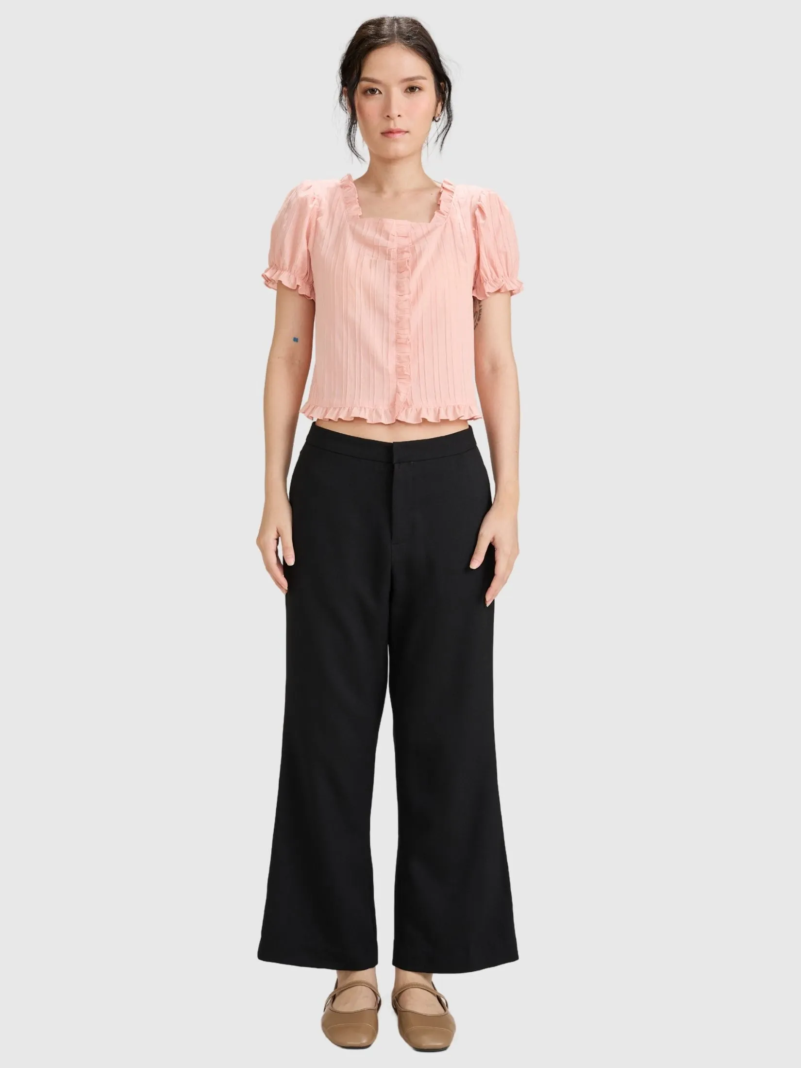 AMILA Women Pants Trousers Moss Crepe Black AMILA Women Pants Trousers Moss Crepe Black