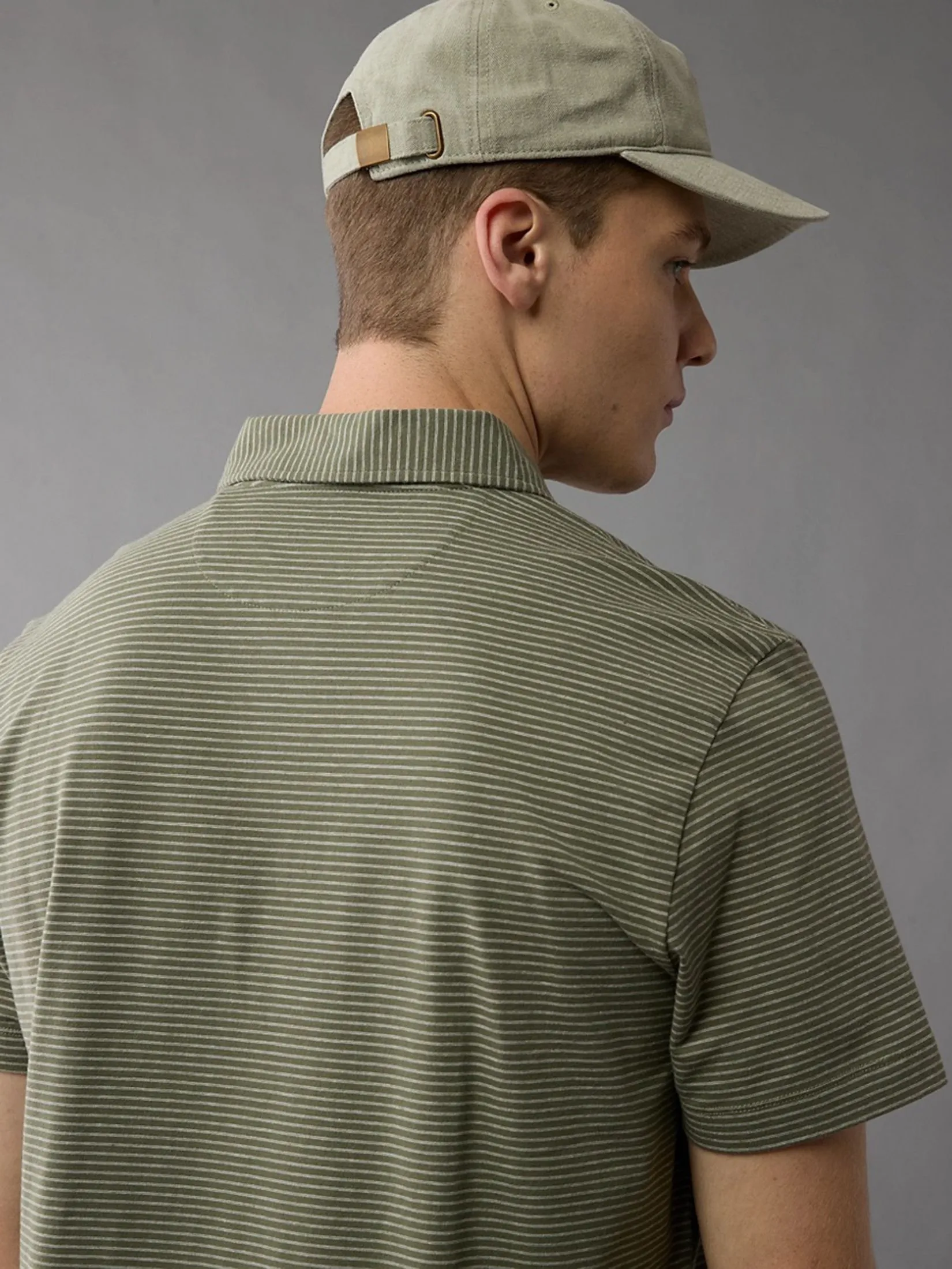 American Eagle MEN P- CULLEN JERSEY POLO (STRIPES) 300 GREEN American Eagle MEN P- CULLEN JERSEY POLO (STRIPES) 300 GREEN