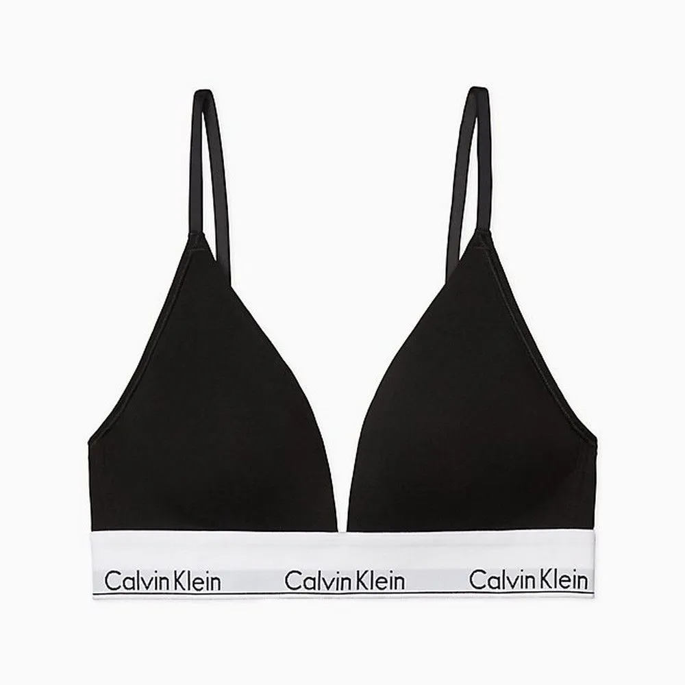 CALVIN KLEIN Women Modern Cotton Triangle Bralette Bras Black QF5650 001 CALVIN KLEIN Women Modern Cotton Triangle Bralette Bras Black QF5650 001