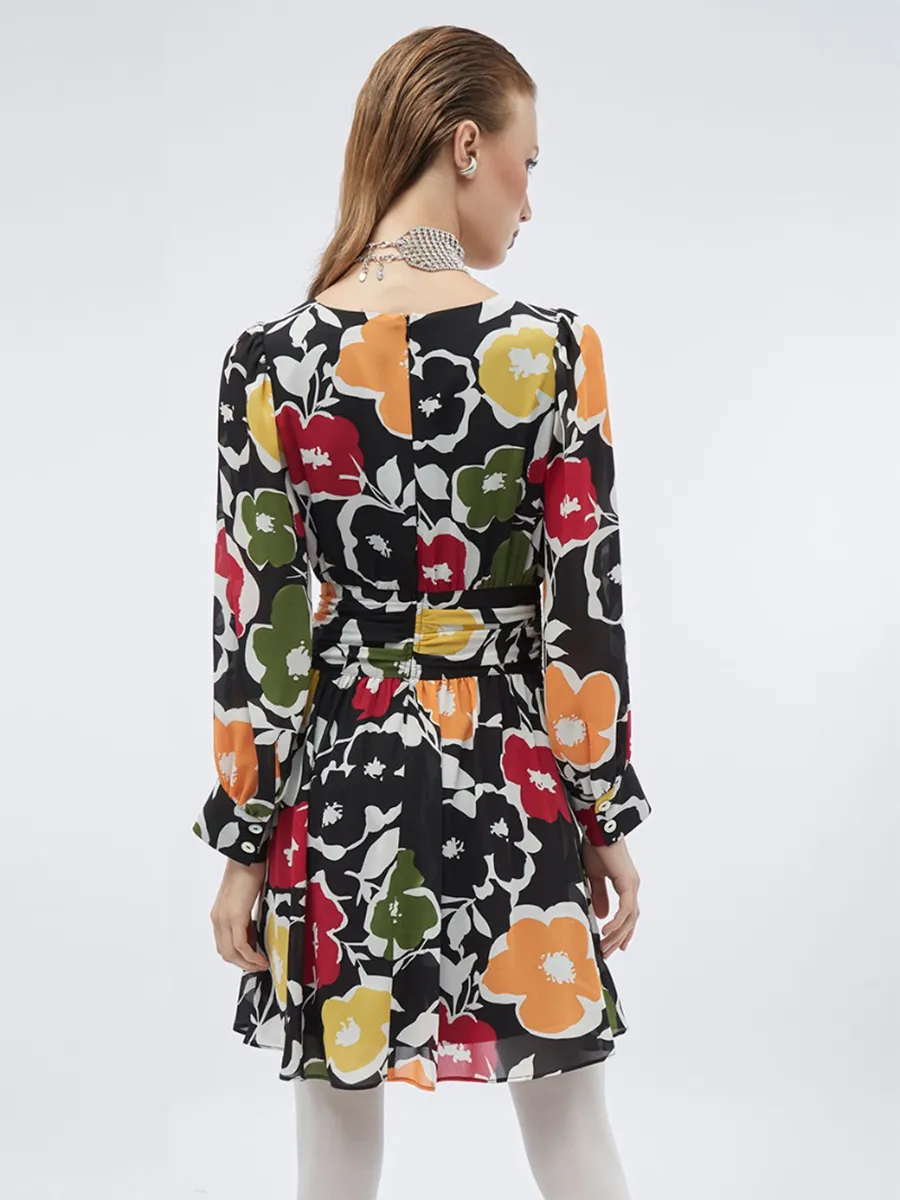 F-FASHION Multi Color Floral Dress Women Mix Colors F-FASHION Multi Color Floral Dress Women Mix Colors