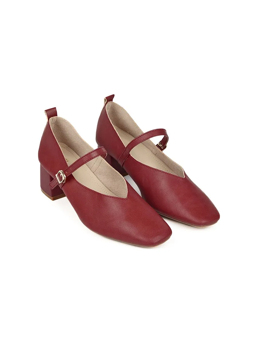 SHU WOMEN  2" V-CUT MARYJANE - BURGUNDY SHU WOMEN  2" V-CUT MARYJANE - BURGUNDY