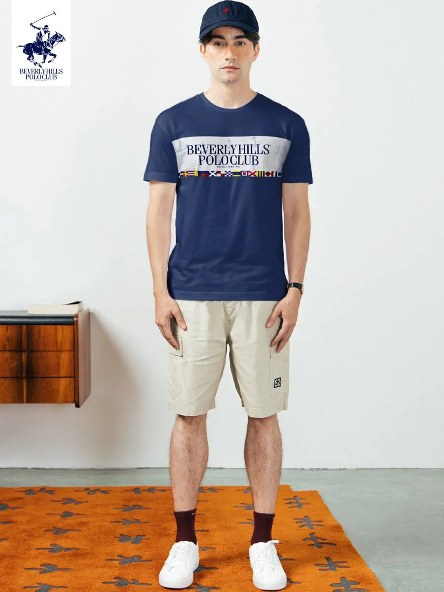 BEVERLY HILLS POLO CLUB Dark Blue Men T-Shirt REGULAR-FIT Model BNSV057 BEVERLY HILLS POLO CLUB Dark Blue Men T-Shirt REGULAR-FIT Model BNSV057