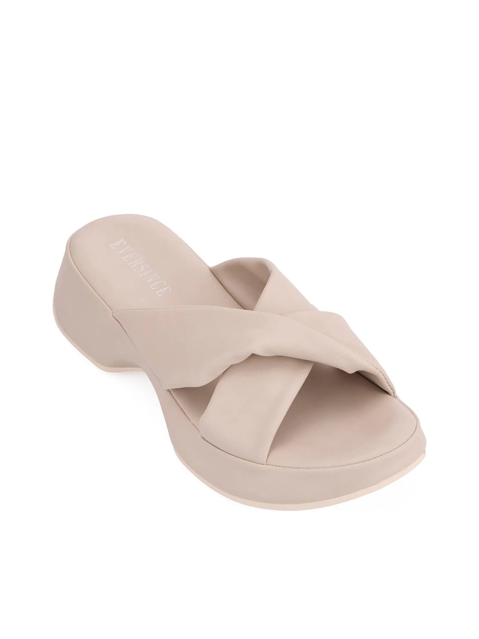 EVERSINCE Women Wedge Sandals Cross Straps EVERSINCE Women Wedge Sandals Cross Straps