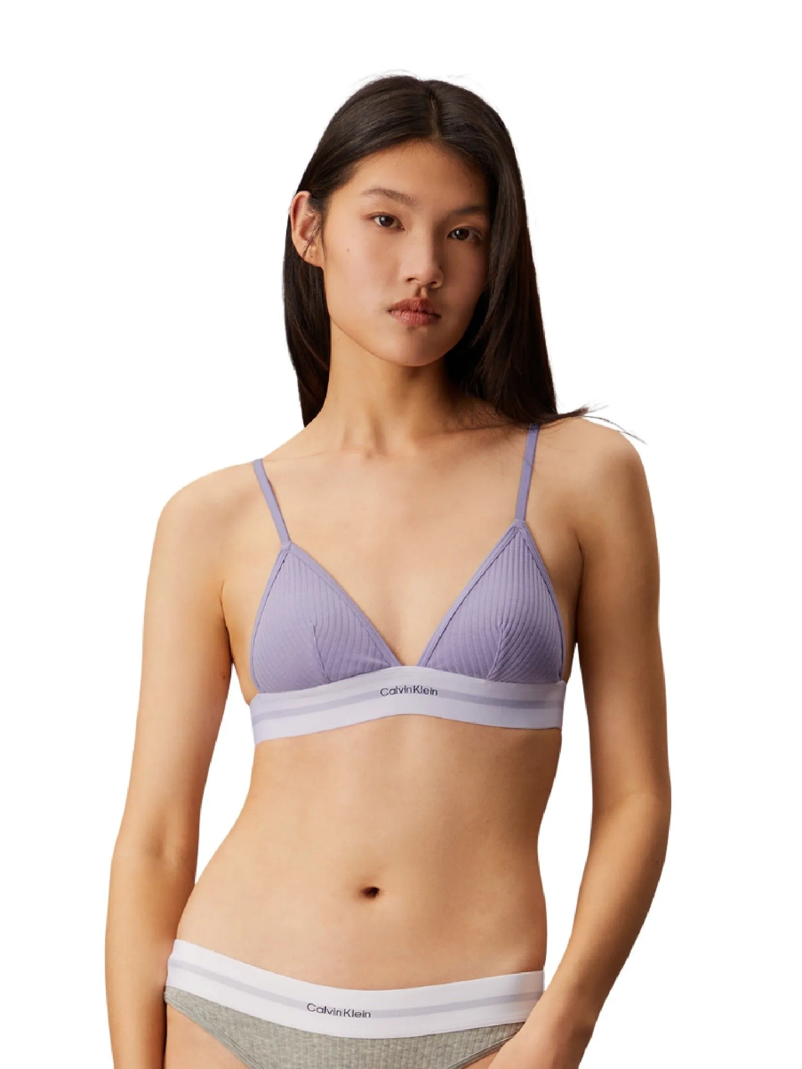 CALVIN KLEIN Women's Cotton Modal Stretch Rib Lightly Lined Triangle Bra Violet CALVIN KLEIN Women's Cotton Modal Stretch Rib Lightly Lined Triangle Bra Violet