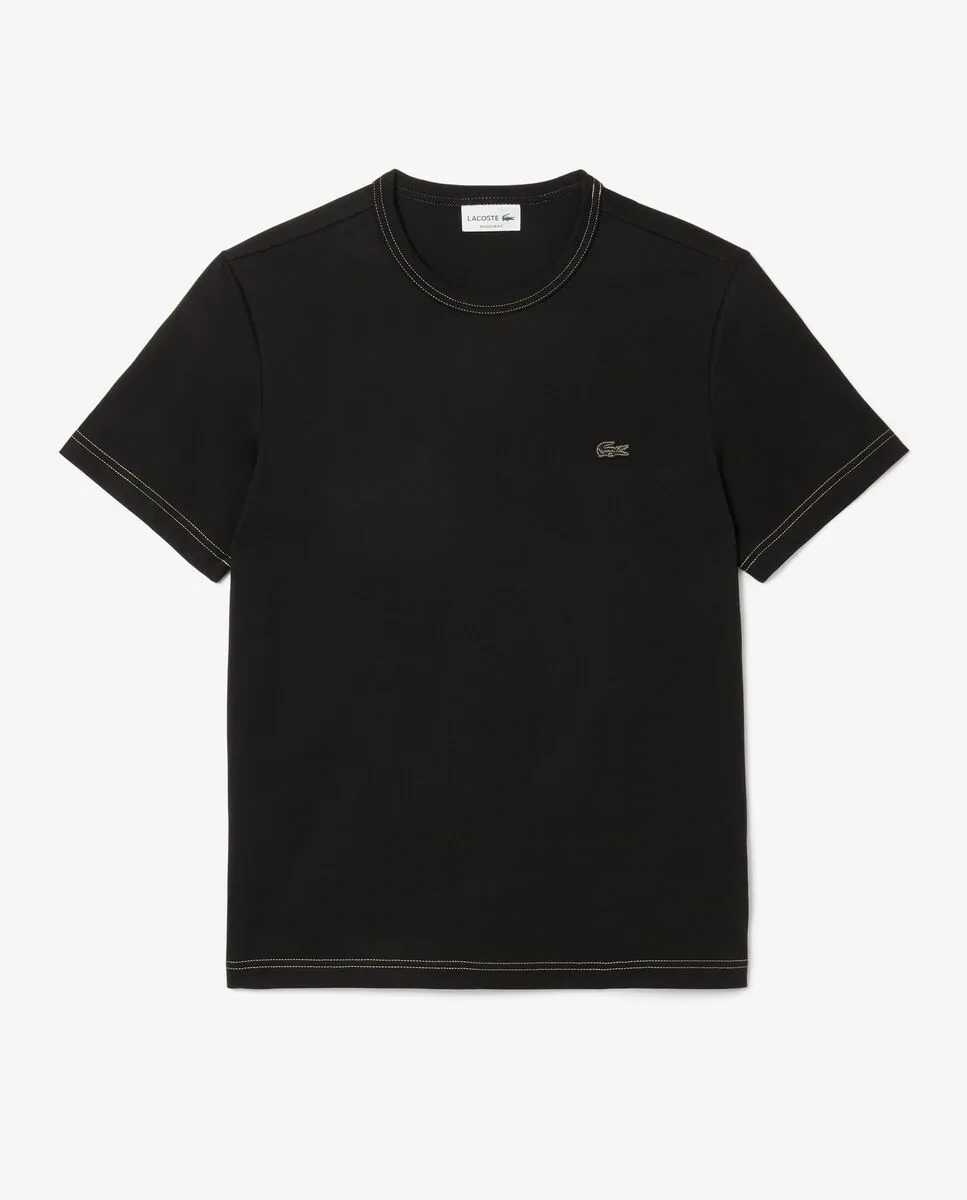 LACOSTE Regular Fit Cotton Jersey T-Shirt Black LACOSTE Regular Fit Cotton Jersey T-Shirt Black