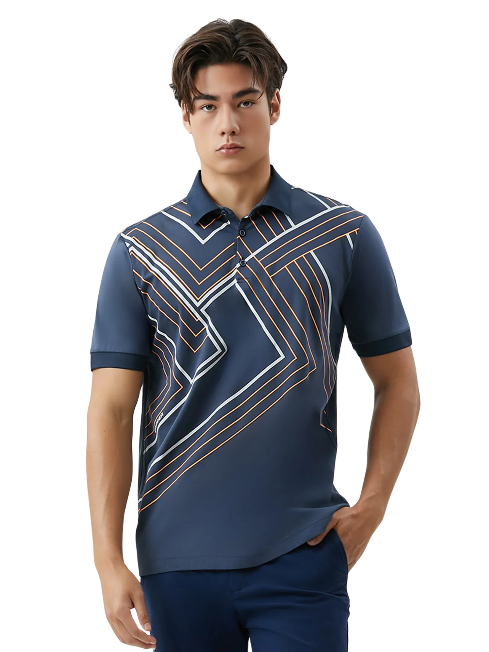 DAPPER DAPPER Geometric Motif Print Polo Shirt Multicolor DAPPER DAPPER Geometric Motif Print Polo Shirt Multicolor
