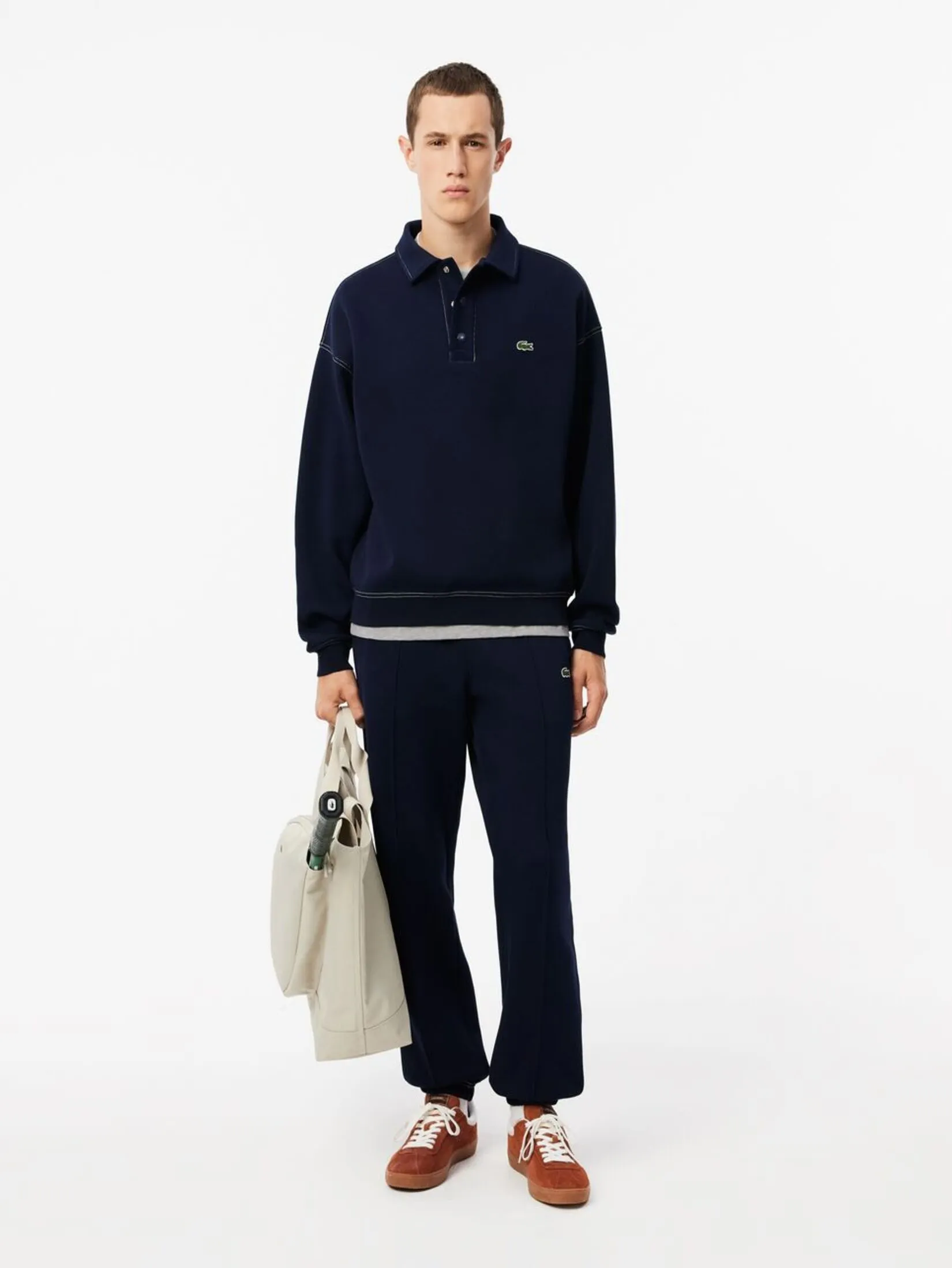 LACOSTE Cotton T-shirt with Breast Pocket Grey LACOSTE Cotton T-shirt with Breast Pocket Grey
