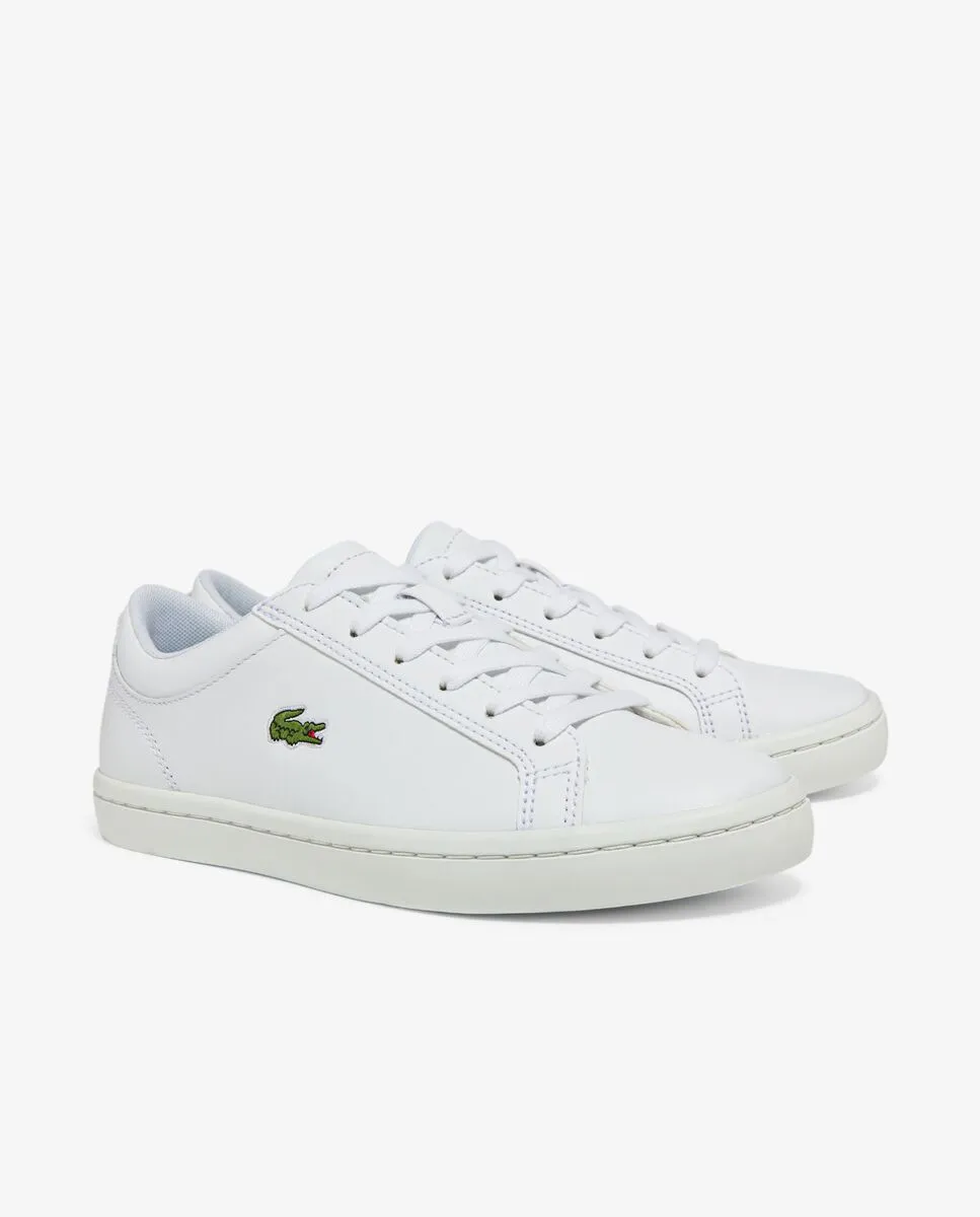 LACOSTE Women’s Straightset Leather Trainers White LACOSTE Women’s Straightset Leather Trainers White