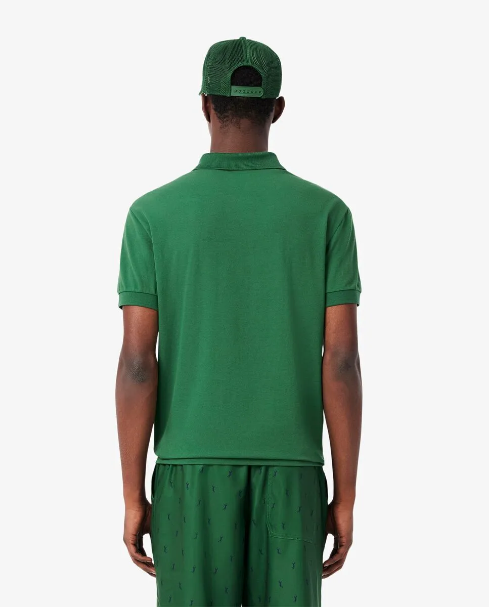 LACOSTE Relaxed Fit Mini-Piqu  Golf Polo Shirt Green LACOSTE Relaxed Fit Mini-Piqu  Golf Polo Shirt Green