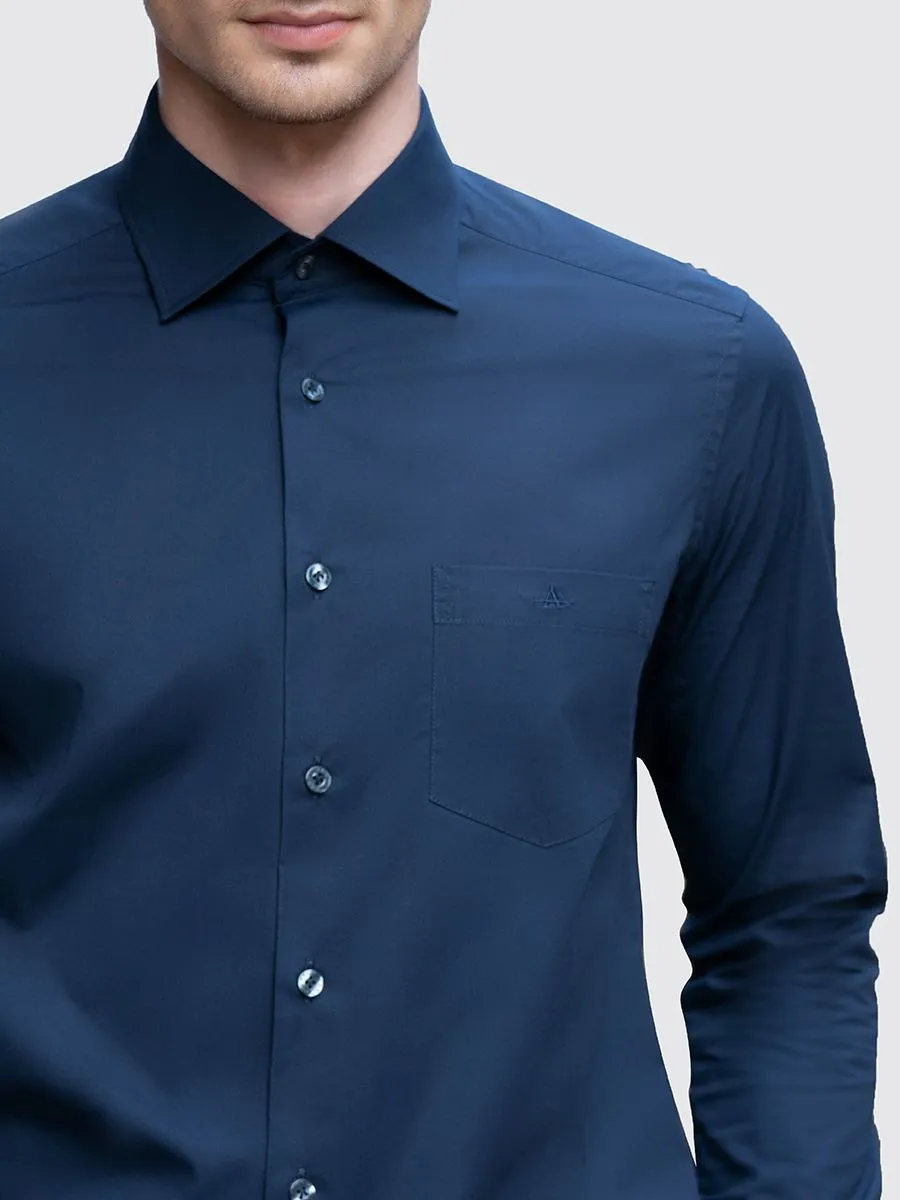 ARROW SPANDEX LONG SLEEVE SHIRT Smart Fit Navy Color ARROW SPANDEX LONG SLEEVE SHIRT Smart Fit Navy Color