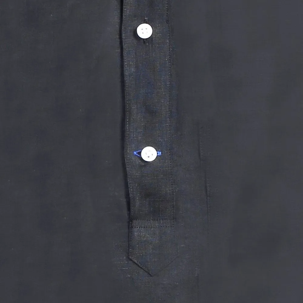 BROWNE & CO. Black Linen Long Sleeves Shirt BROWNE & CO. Black Linen Long Sleeves Shirt