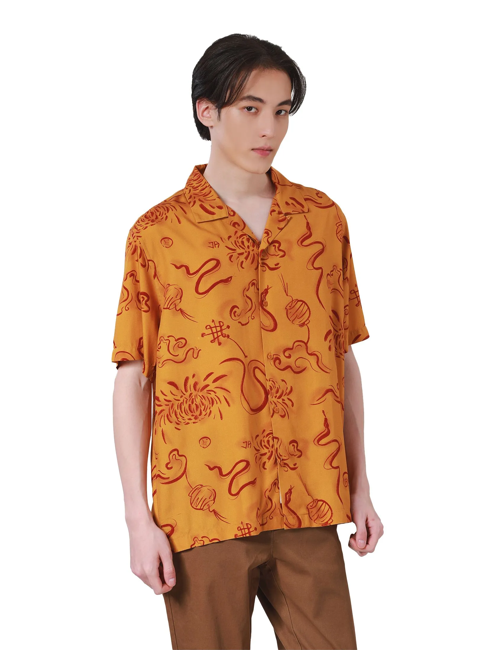 JOHN HENRY Men's Short Sleeves Shirts (Relaxed Fit) CHINESE NEW YEAR Khaki JOHN HENRY Men's Short Sleeves Shirts (Relaxed Fit) CHINESE NEW YEAR Khaki