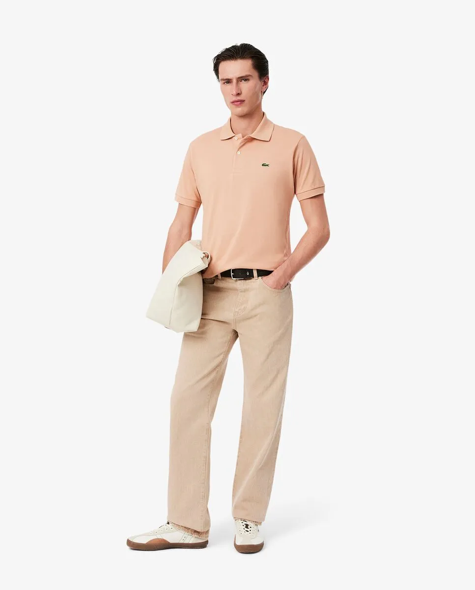 LACOSTE Classic Fit L.12.12 Original Piqu  Polo Shirt Beige LACOSTE Classic Fit L.12.12 Original Piqu  Polo Shirt Beige