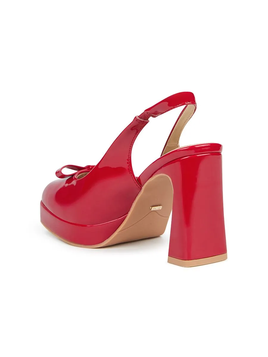SHU WOMEN PLATFORM 4.5" PETITE BOWS - GLOSSY RED SHU WOMEN PLATFORM 4.5" PETITE BOWS - GLOSSY RED