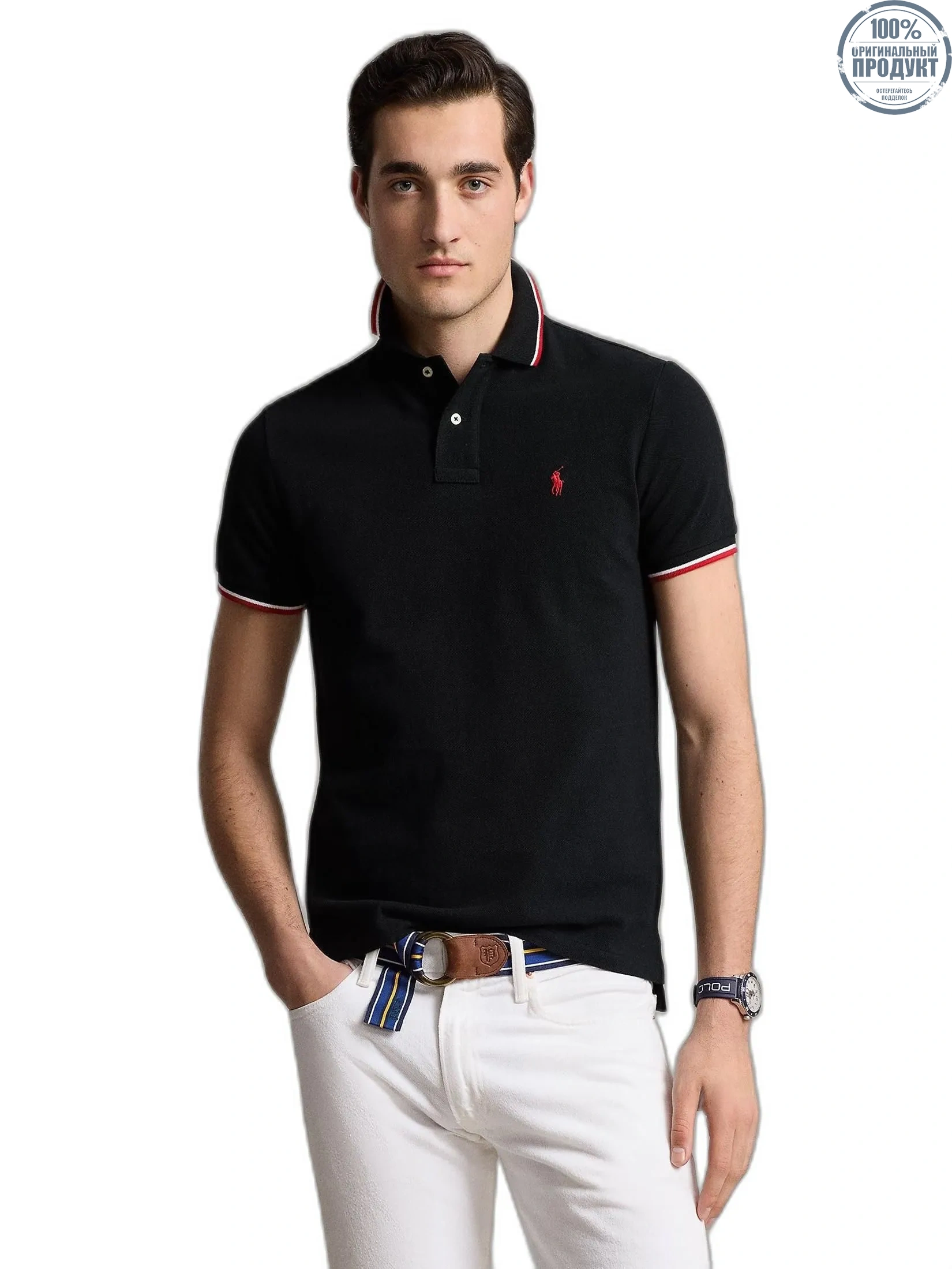 POLO RALPH LAUREN Men Polo-Custom Slim Fit Mesh Polo Shirt MNPOKNI1N821359-Black POLO RALPH LAUREN Men Polo-Custom Slim Fit Mesh Polo Shirt MNPOKNI1N821359-Black