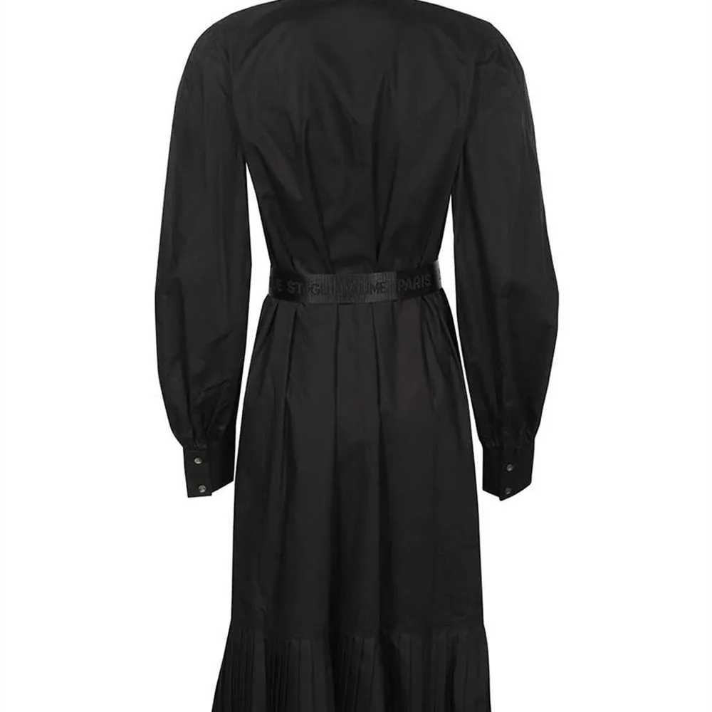 KARL LAGERFELD KL Pleated Hem Shirt Dress Black KARL LAGERFELD KL Pleated Hem Shirt Dress Black
