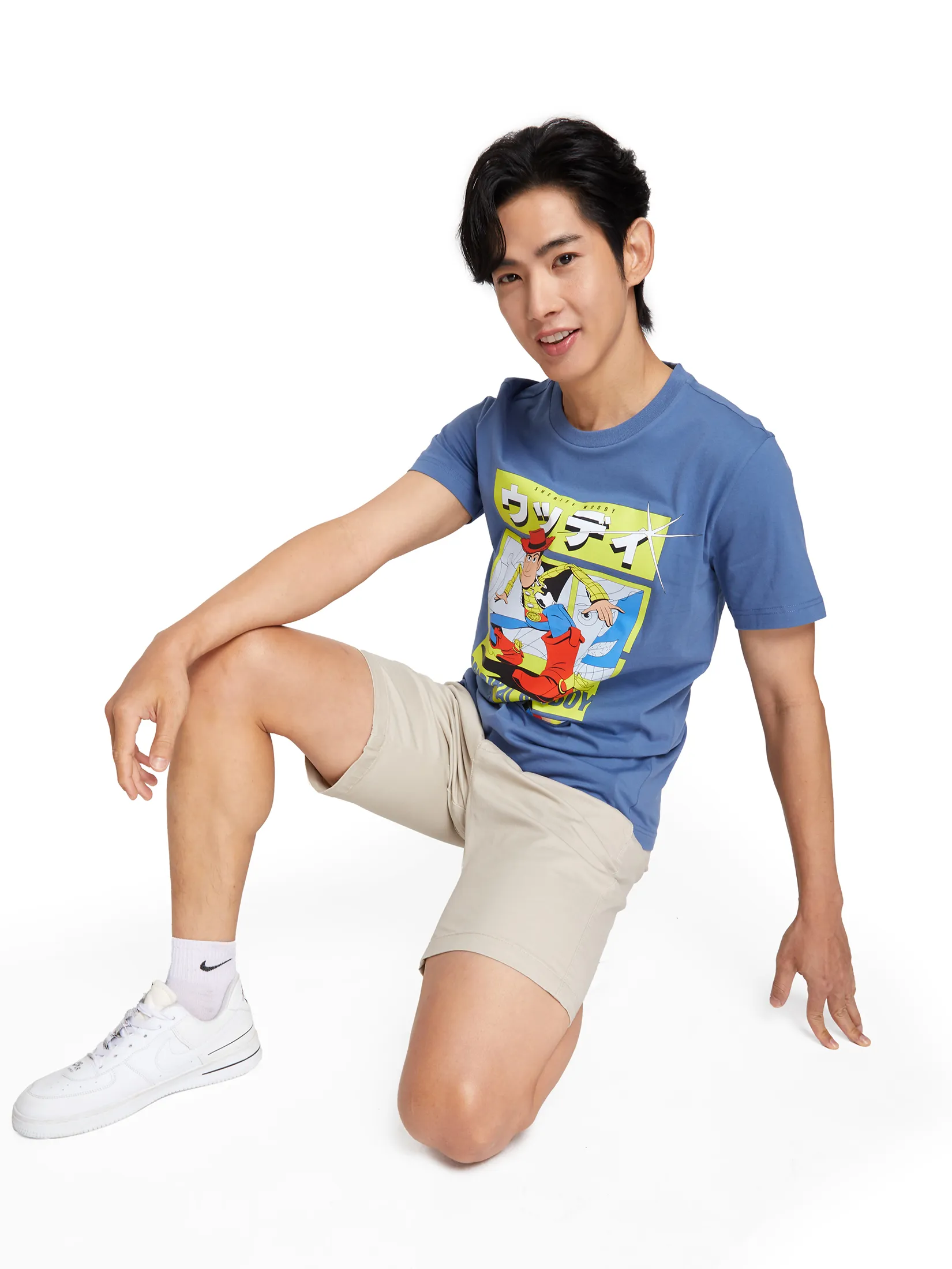 PACIFIC UNION Men T-Shirt Toy Story Disney Pixar Print Steel Blue PACIFIC UNION Men T-Shirt Toy Story Disney Pixar Print Steel Blue