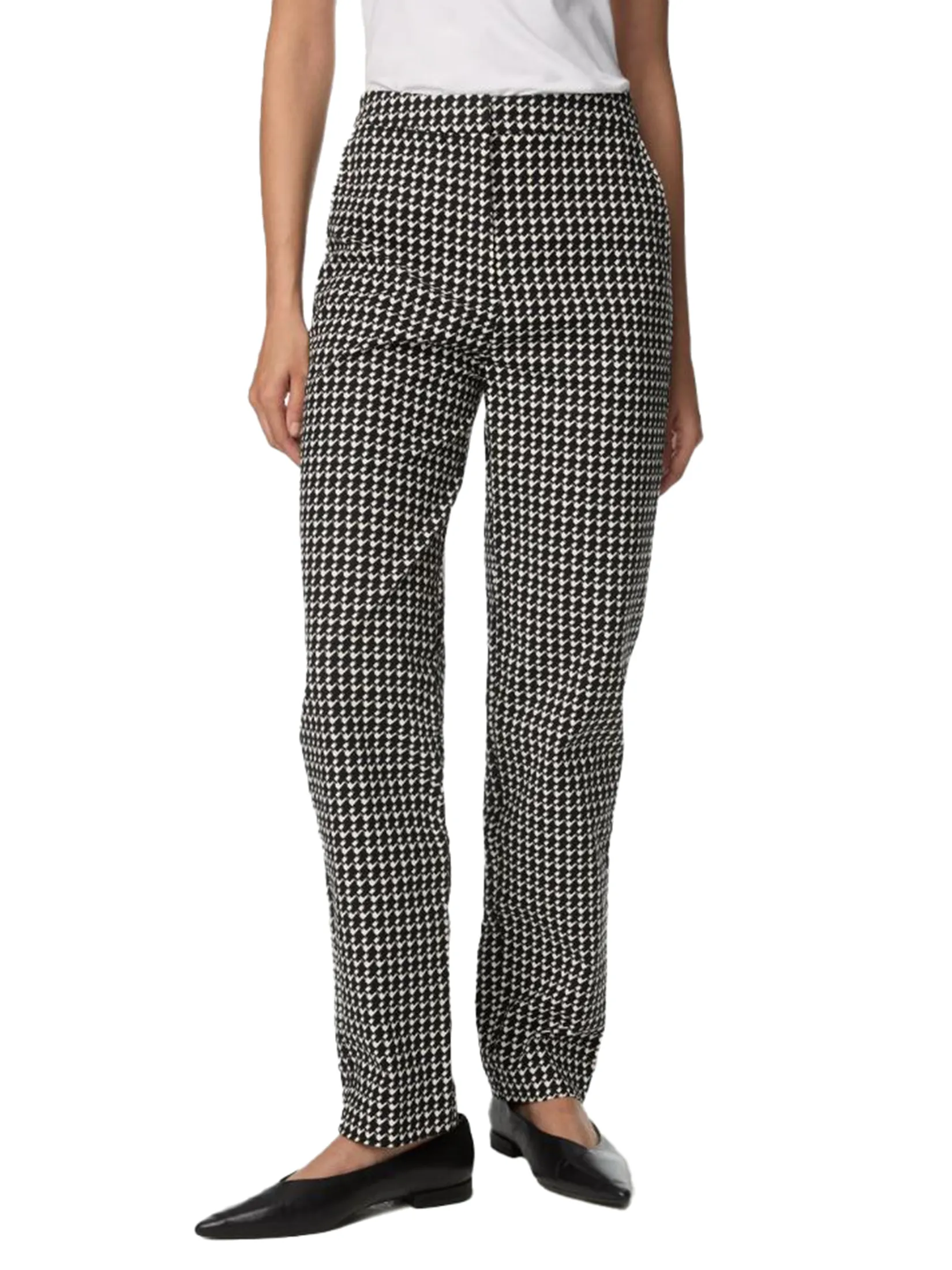 MARKS & SPENCER Women Trousers Cotton Rich Slim Fit Ankle Grazer Black Mix MARKS & SPENCER Women Trousers Cotton Rich Slim Fit Ankle Grazer Black Mix