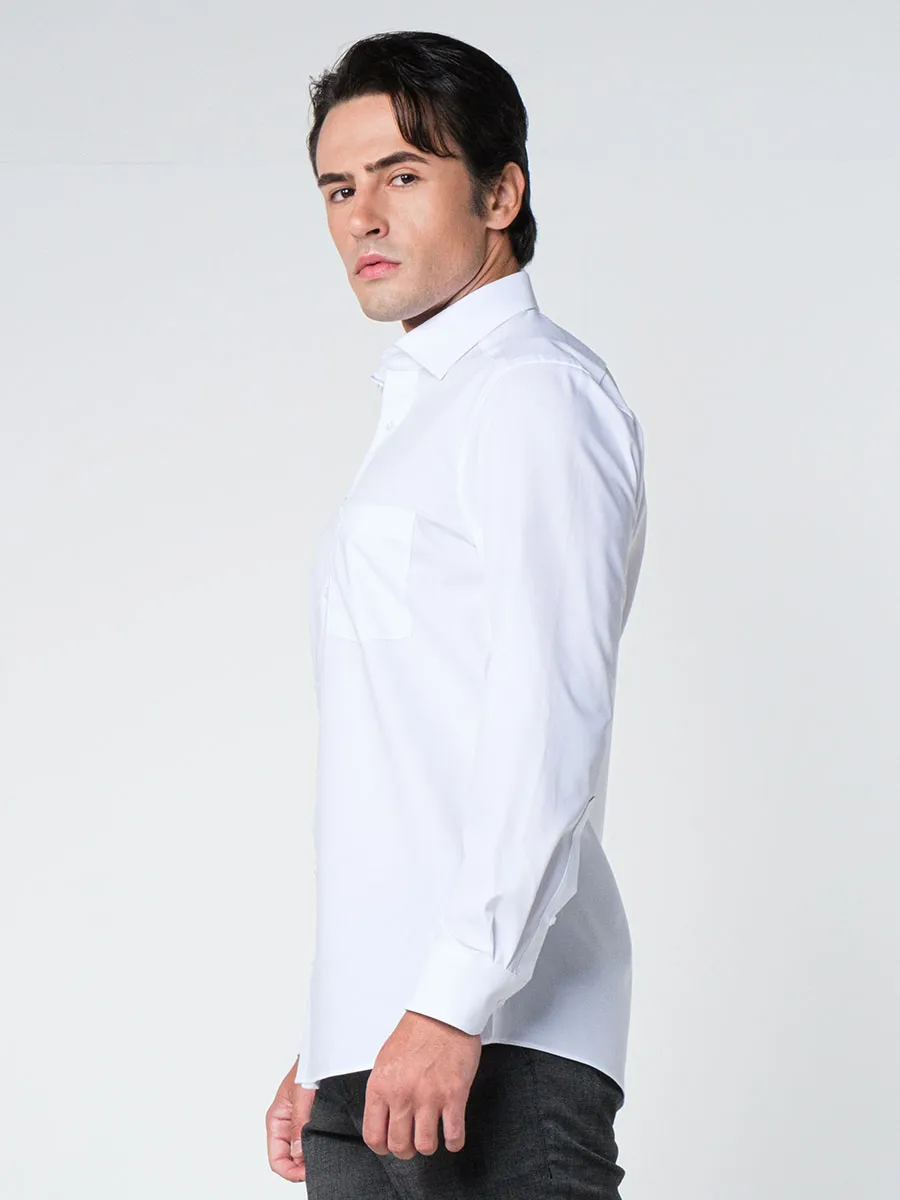 OLYMP MEN SHIRT LONG SLEEVES MODERN FIT WHITE OLYMP MEN SHIRT LONG SLEEVES MODERN FIT WHITE